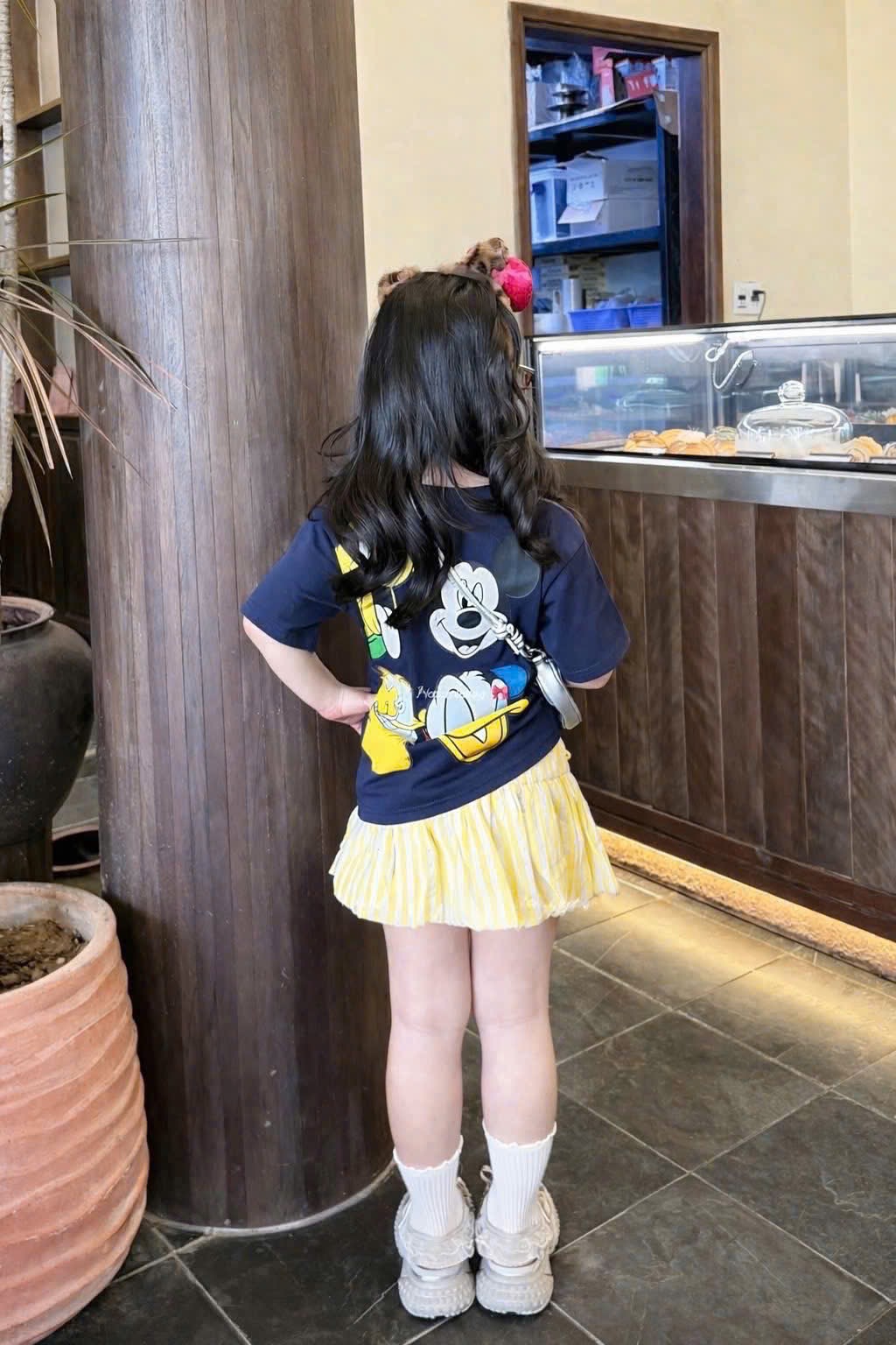 Sét bộ áo chữ và hình trước sau cv bồng vàng bé gái***