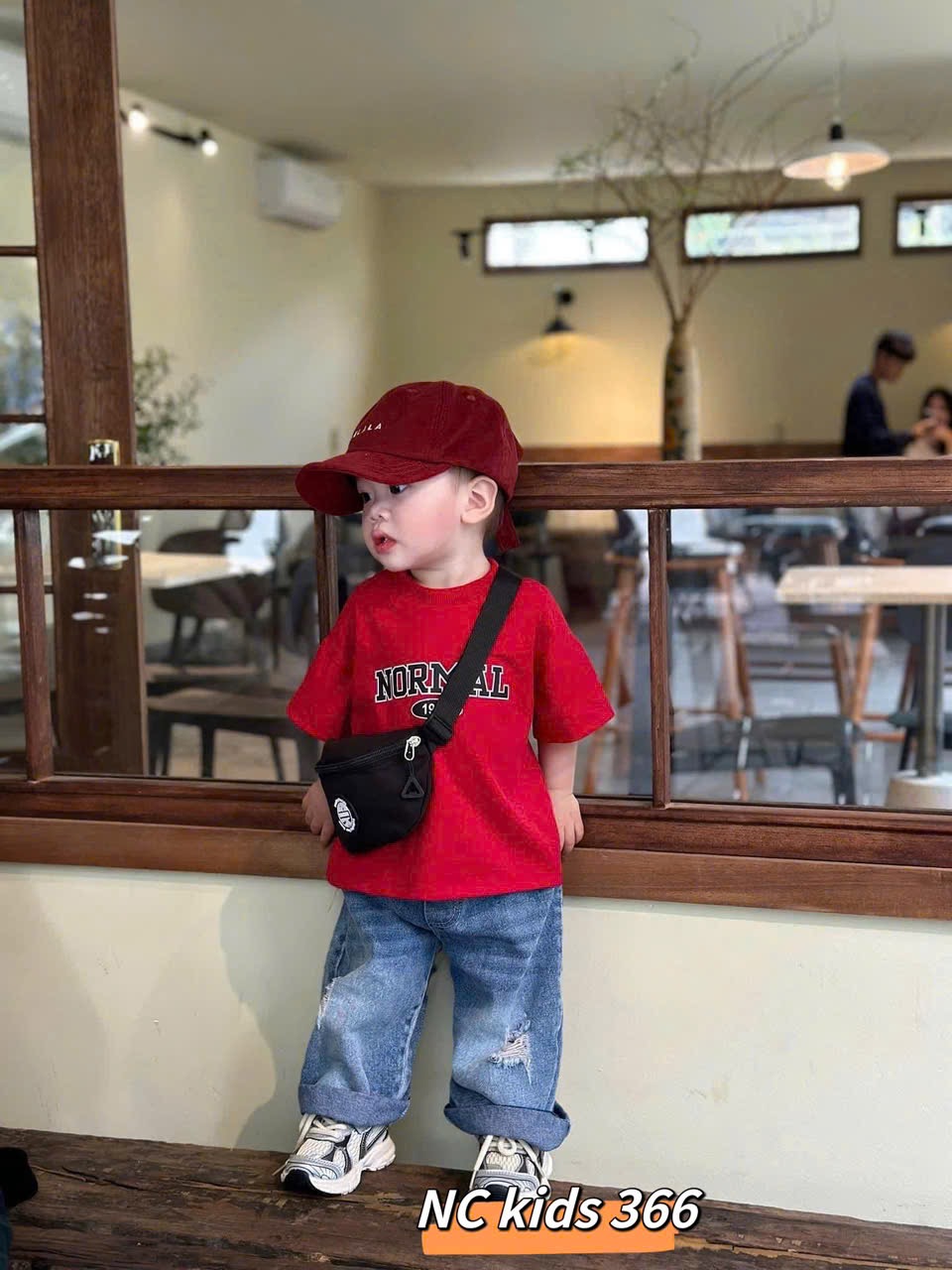 Sét bộ áo đỏ nomal quần bò dài bé trai