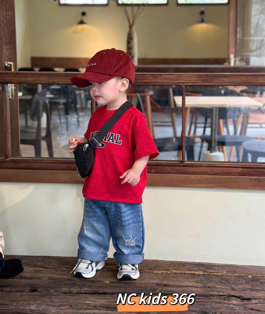 Sét bộ áo đỏ nomal quần bò dài bé trai