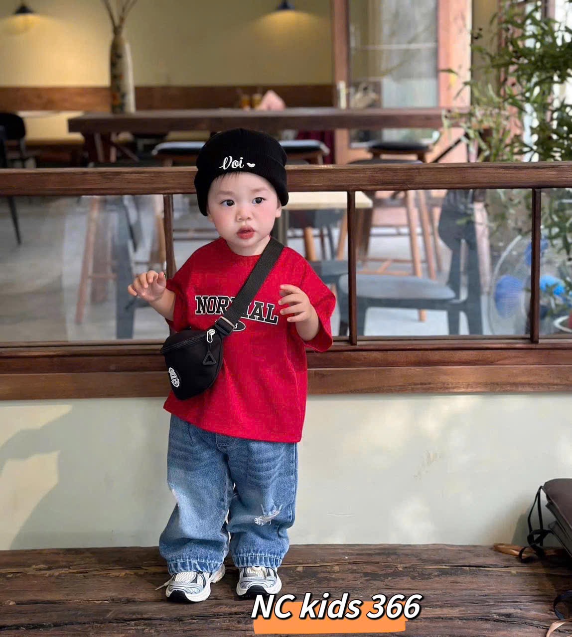 Sét bộ áo đỏ nomal quần bò dài bé trai