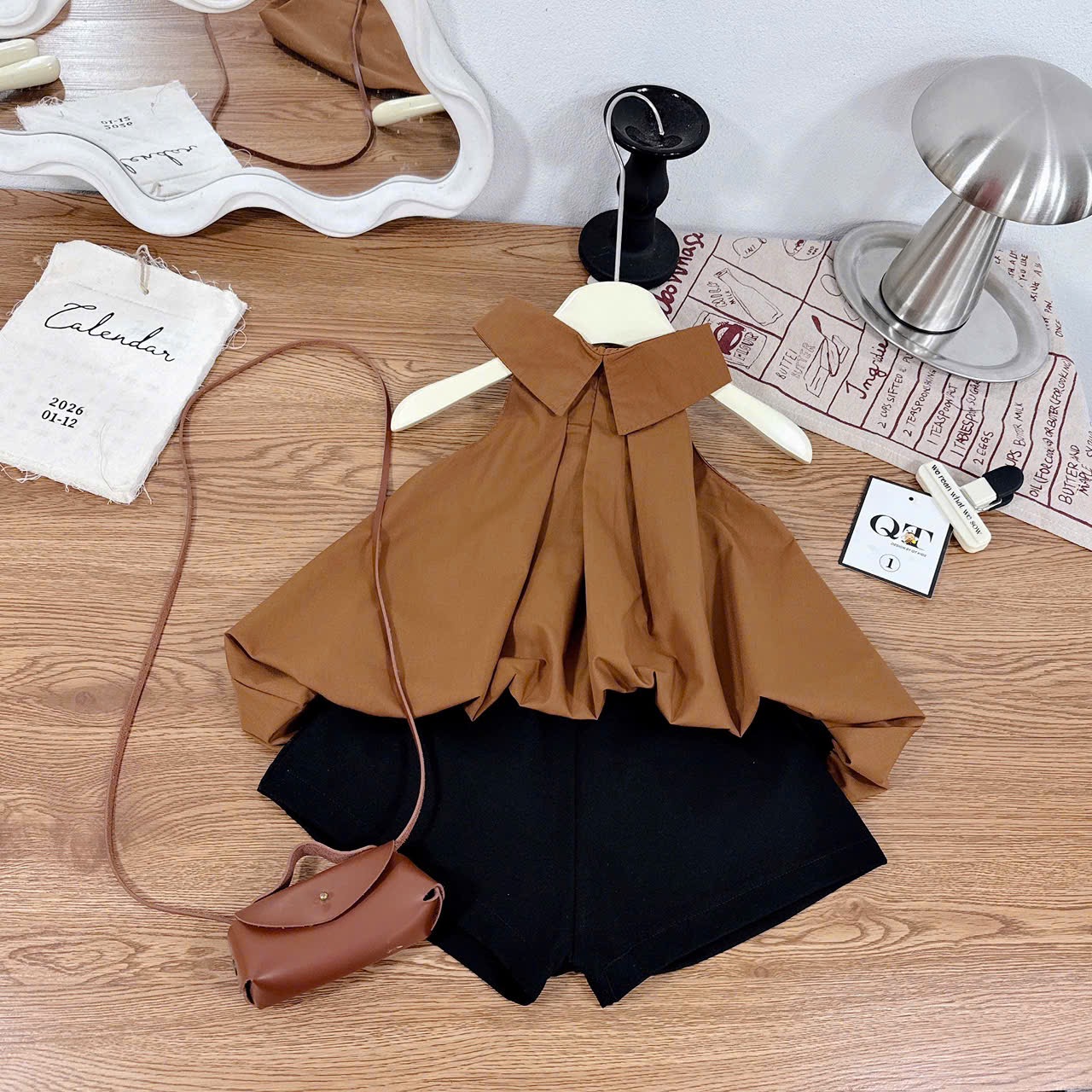 Sét bộ áo sát nách thân bồng quần sooc umi xịn bé gái