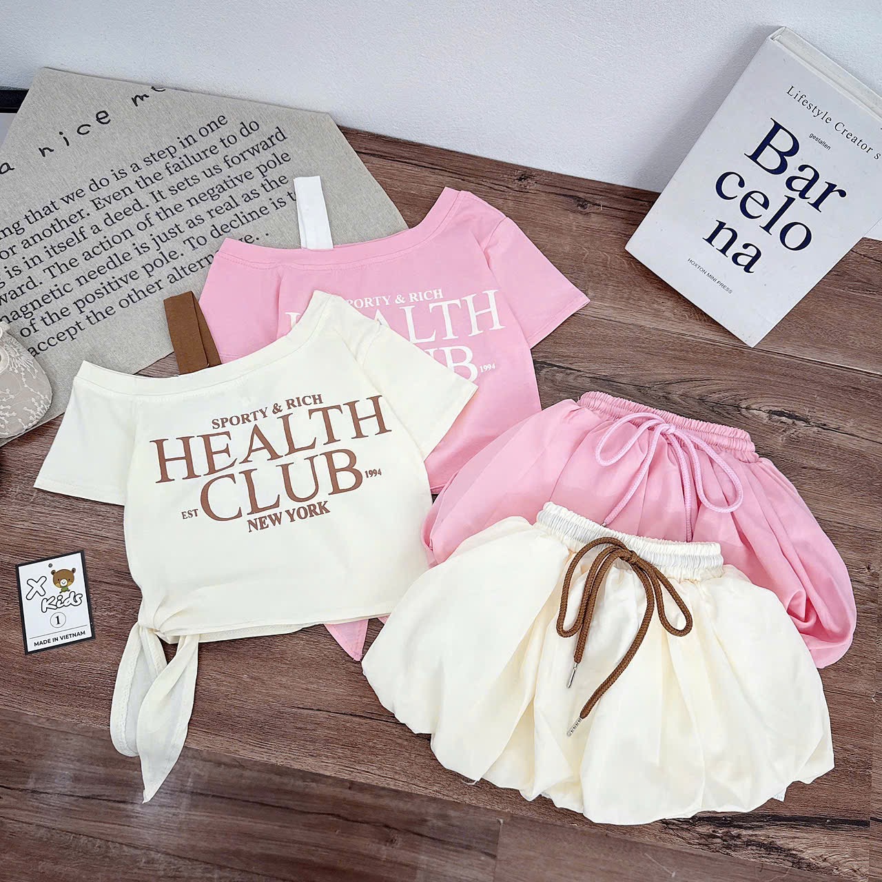 Sét bộ club quần bồng bé gái xk