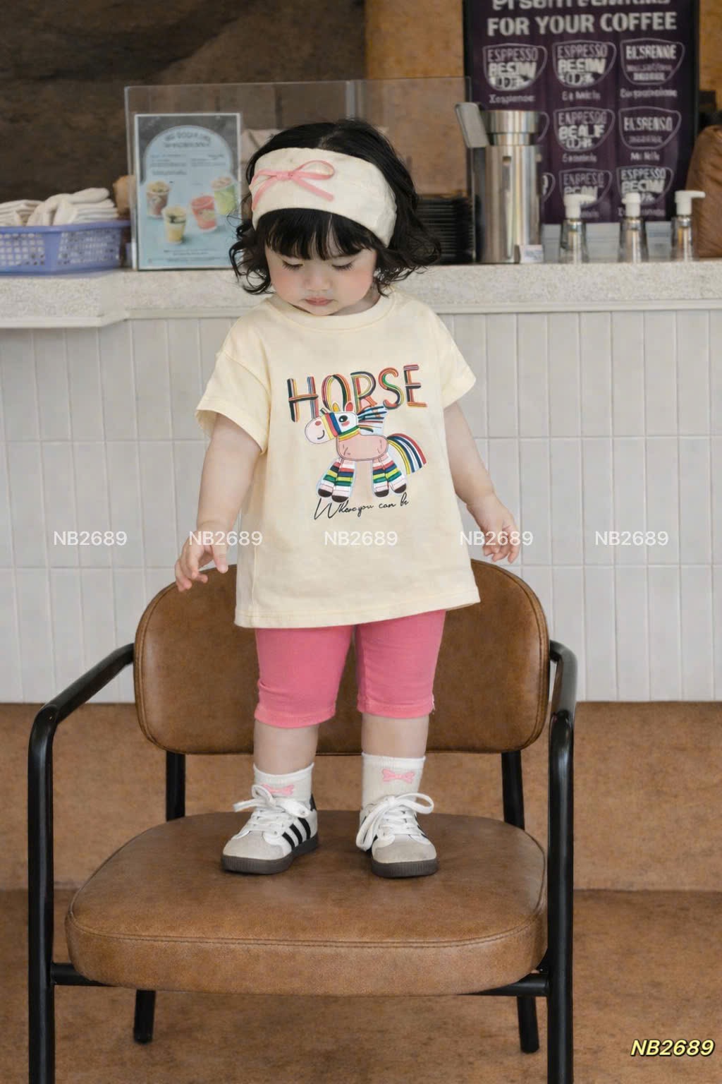 Sét bộ cotton ngựa quần legging bé gái (theo màu áo)