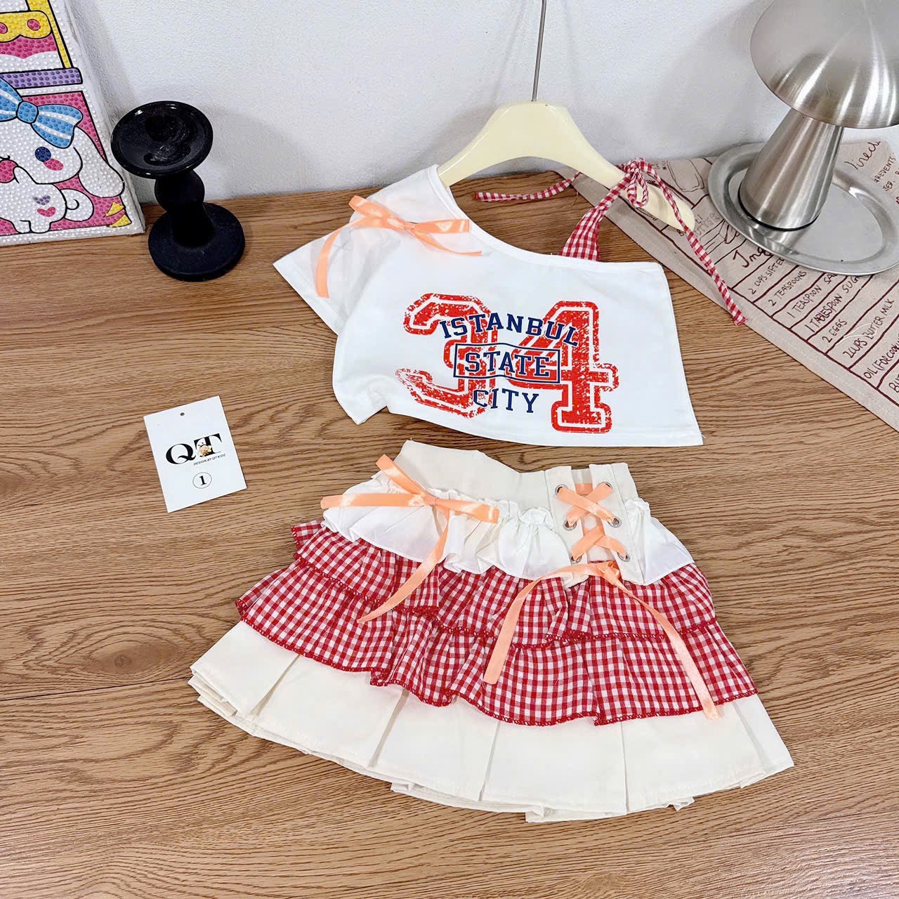 Sét bộ croptop cv phối màu qt bé gái