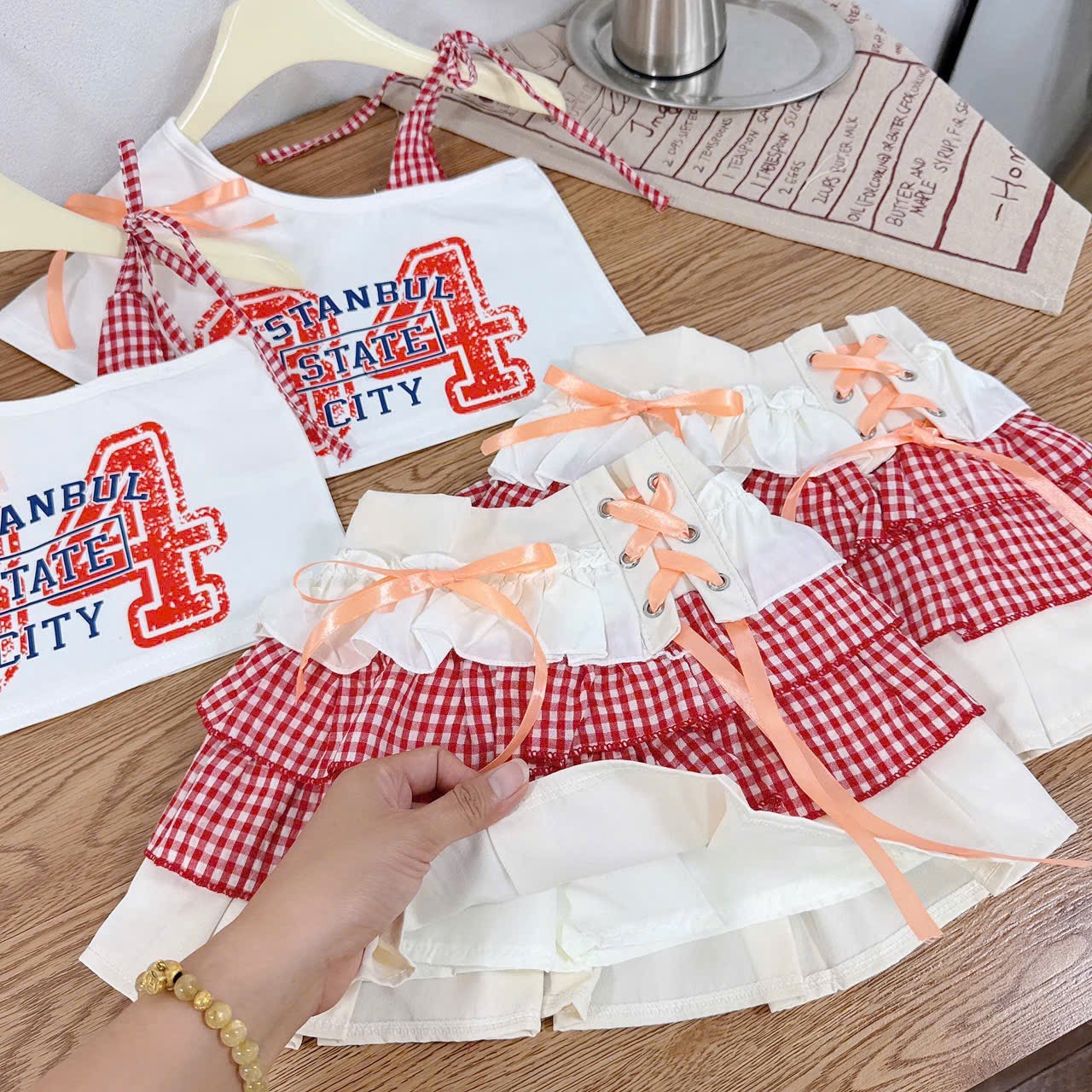Sét bộ croptop cv phối màu qt bé gái