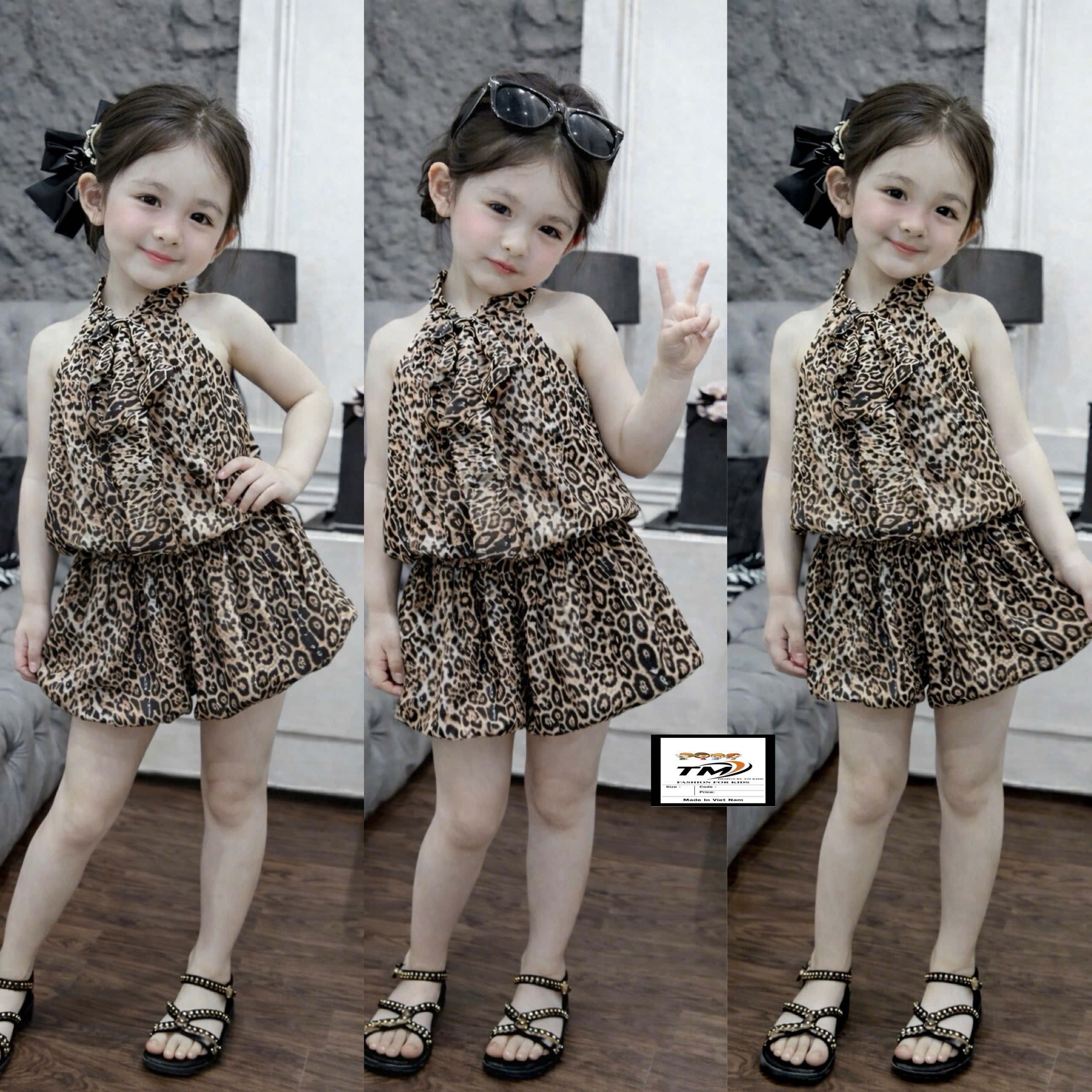 Sét bộ đốm quần bồng bé gái