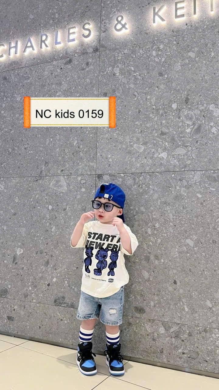 Sét bộ gấu quầm sooc bò xanh bé trai