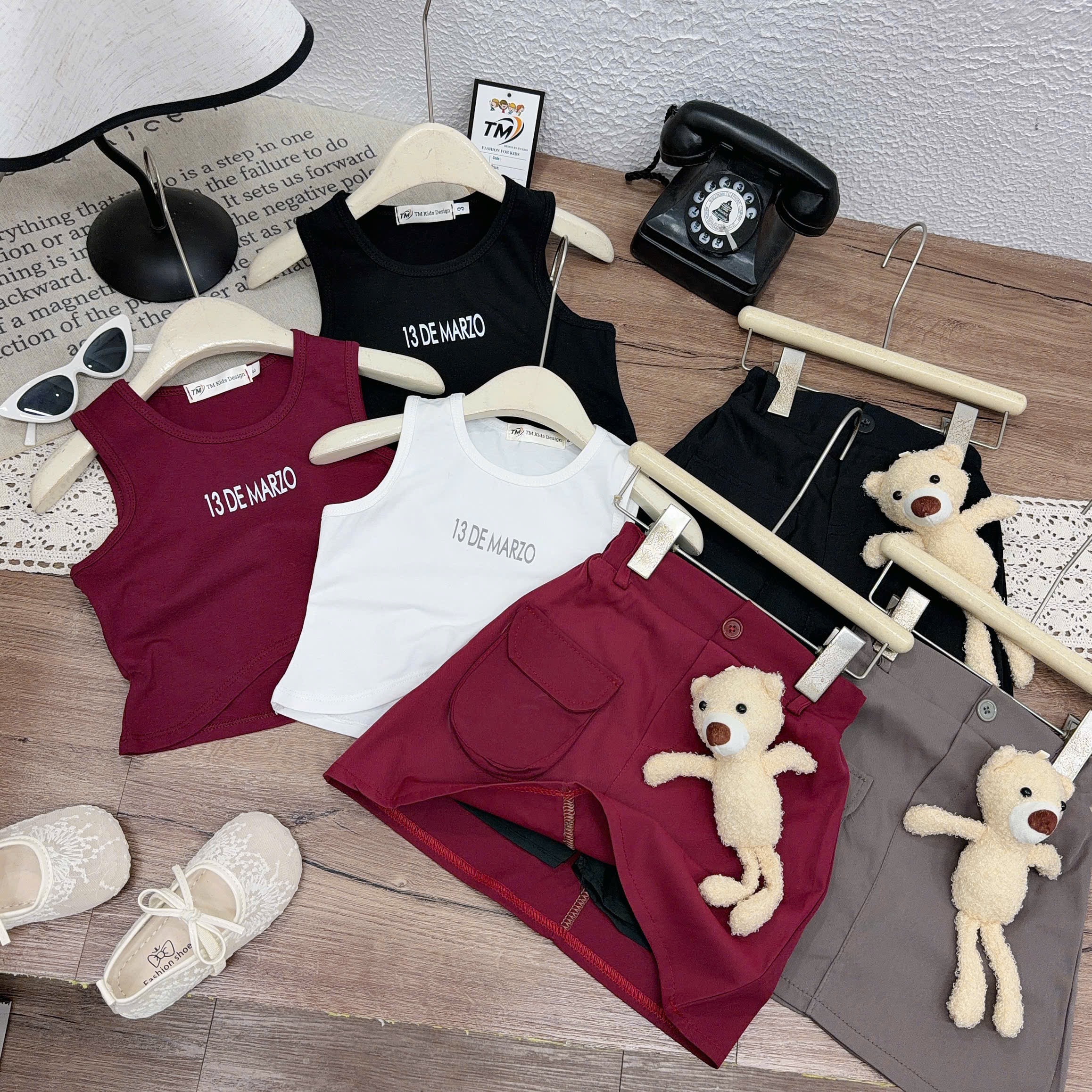 Sét bộ leze cv kèm gấu bé gái tm