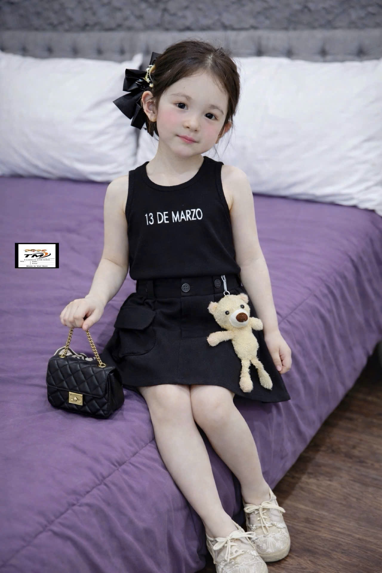 Sét bộ leze cv kèm gấu bé gái tm