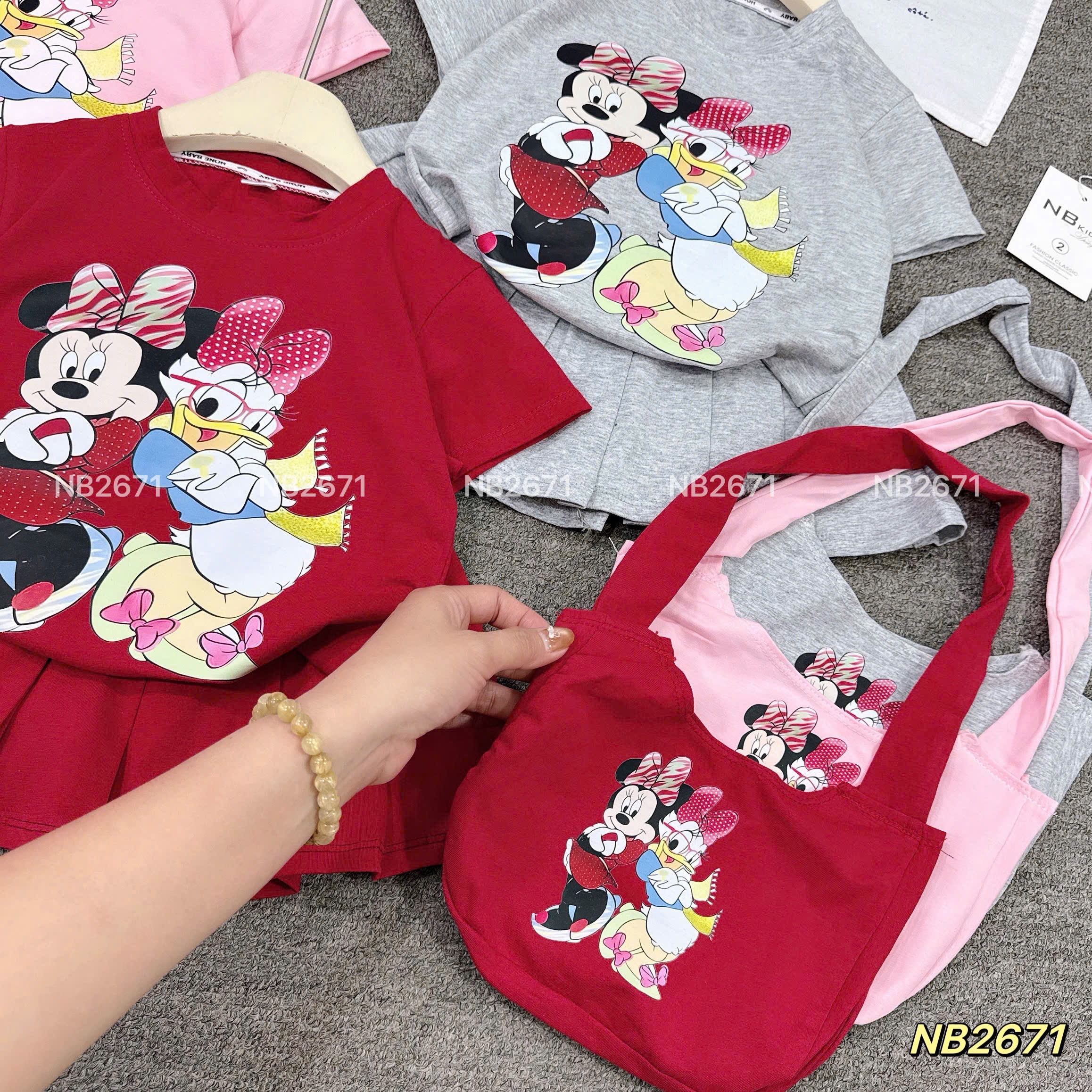 Sét bộ micky kèm túi bé gái