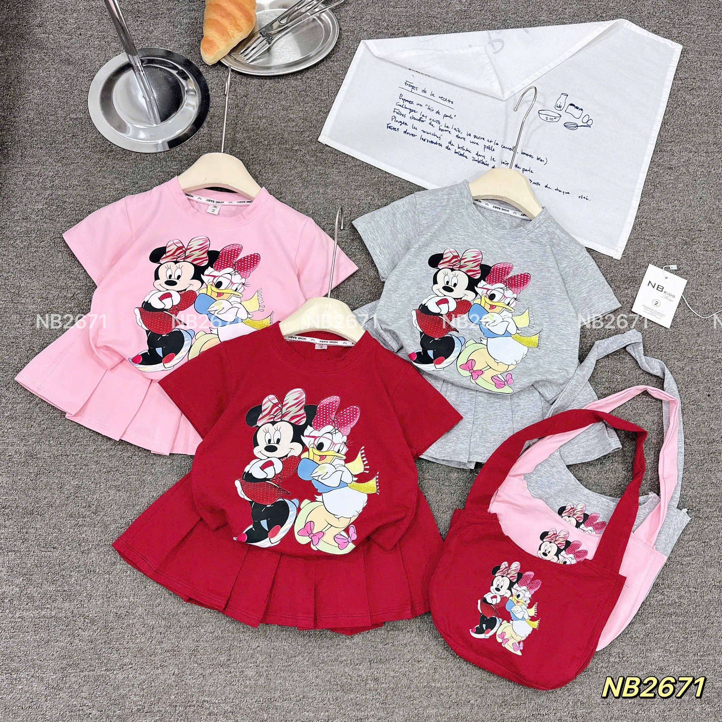 Sét bộ micky kèm túi bé gái