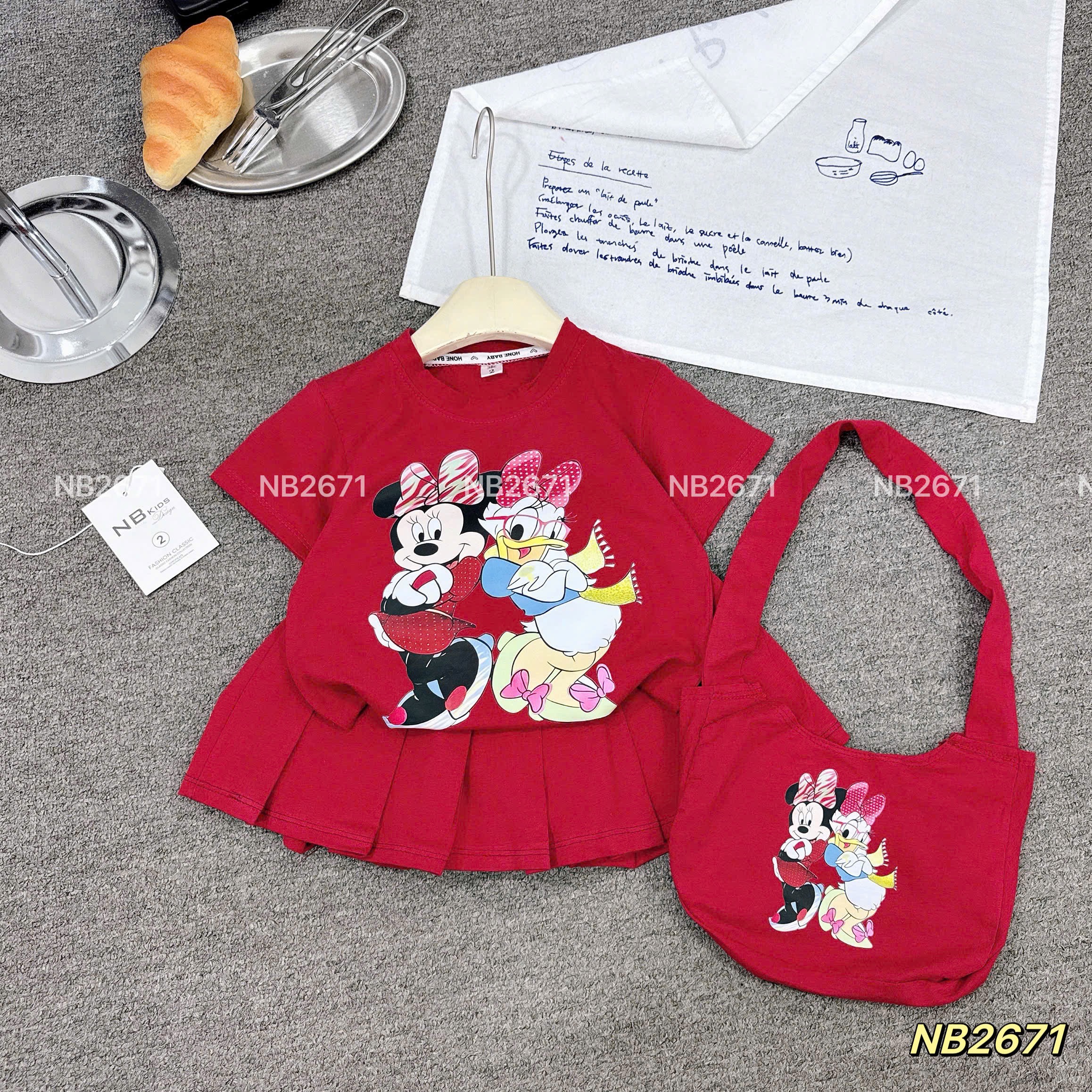 Sét bộ micky kèm túi bé gái