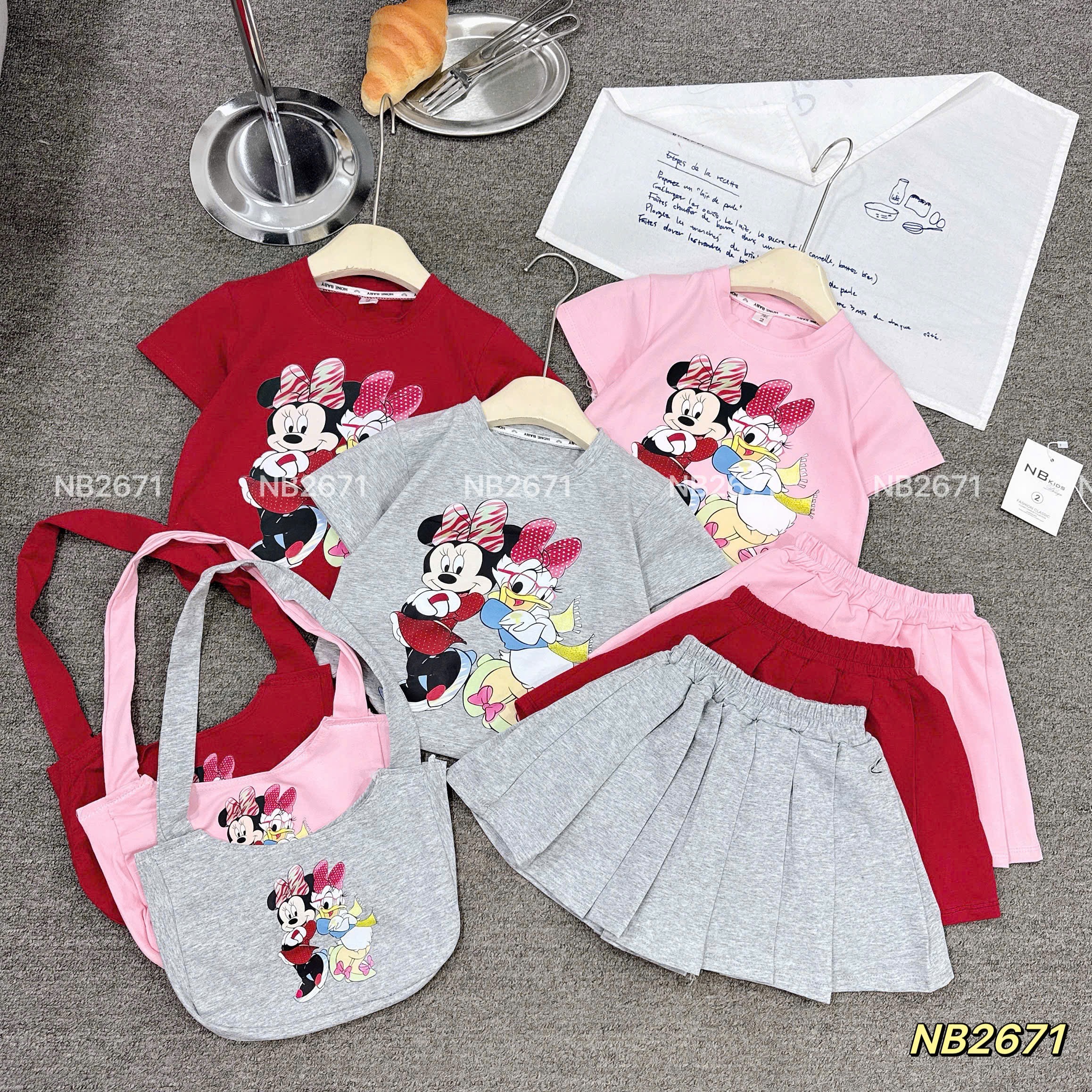 Sét bộ micky kèm túi bé gái