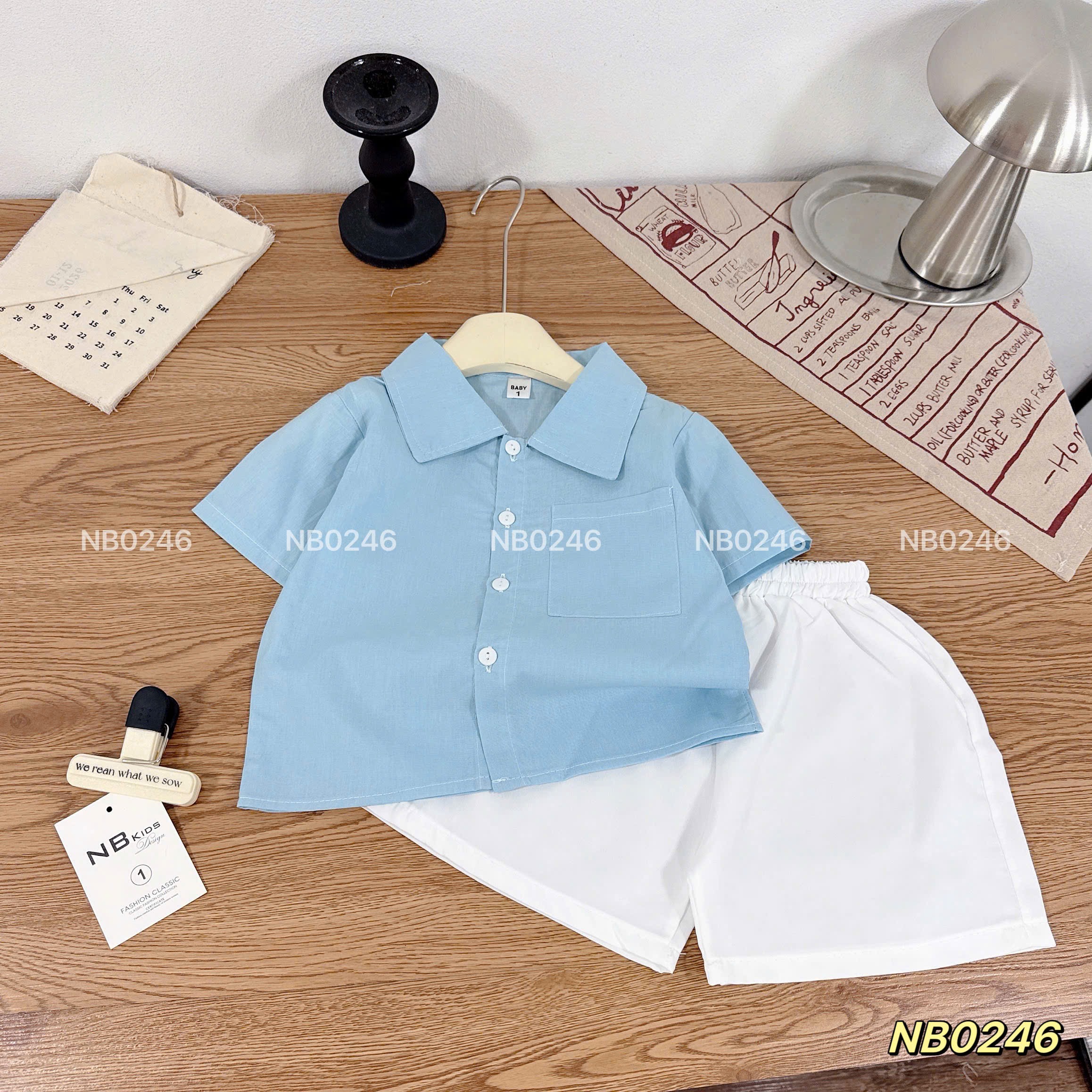Sét bộ (váy ) xanh dương cho bé trai gái