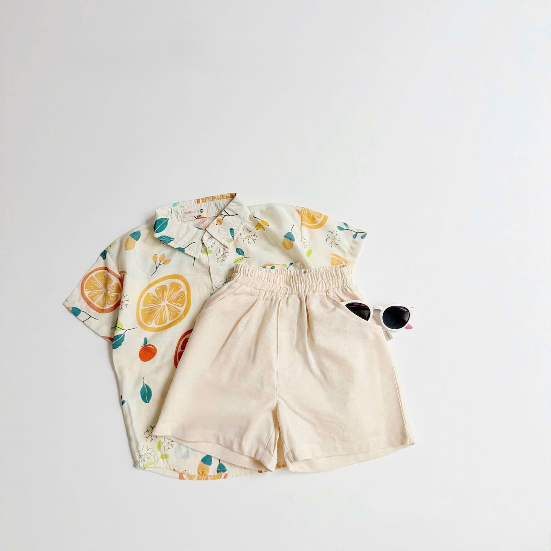 Sét cặp bộ (váy) hoa quả bé trai gái