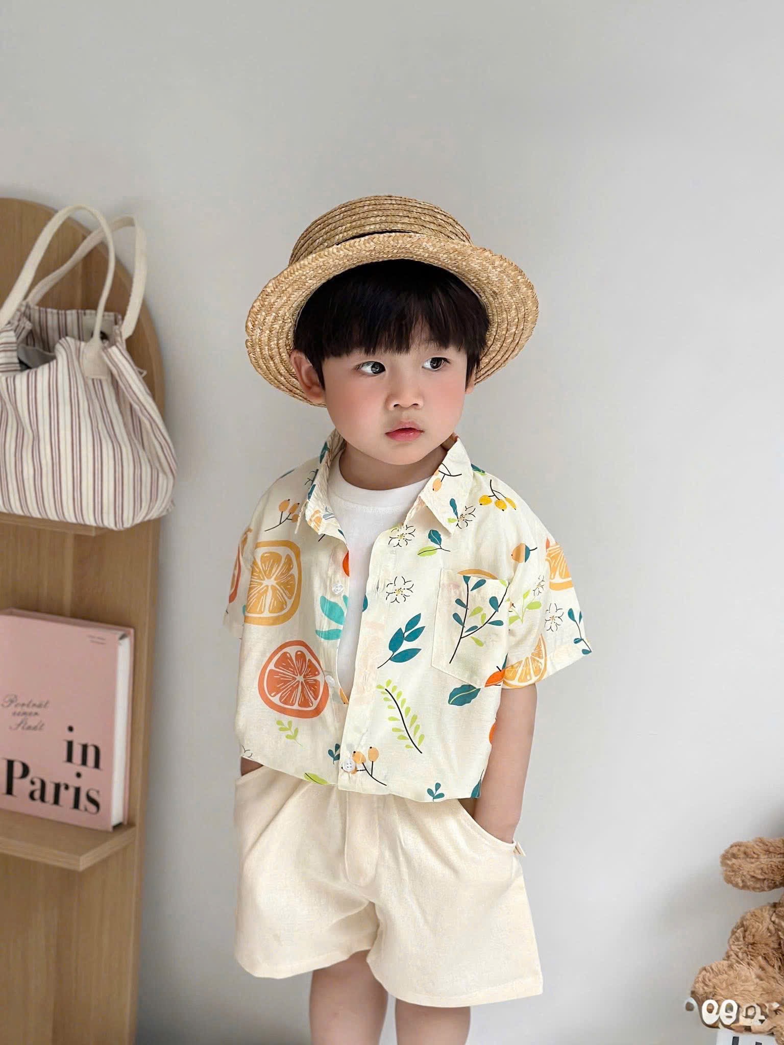 Sét cặp bộ (váy) hoa quả bé trai gái