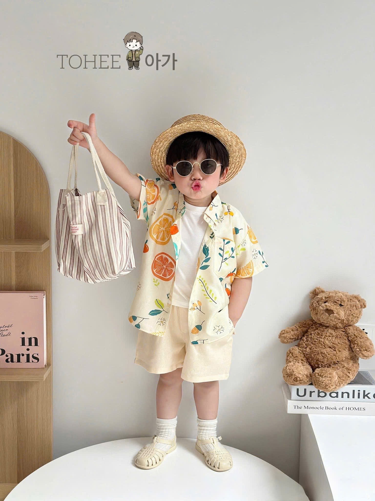 Sét cặp bộ (váy) hoa quả bé trai gái