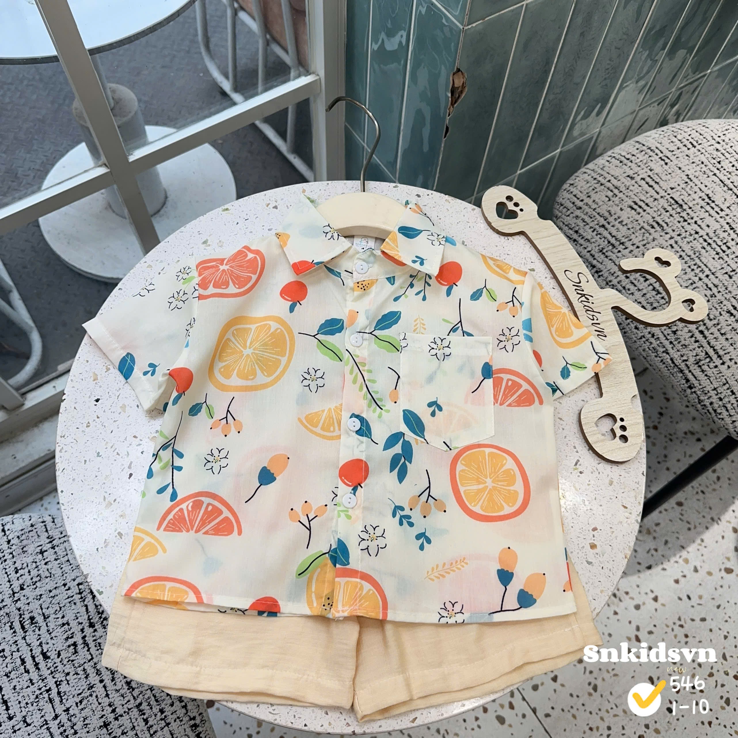 Sét cặp bộ (váy) hoa quả bé trai gái