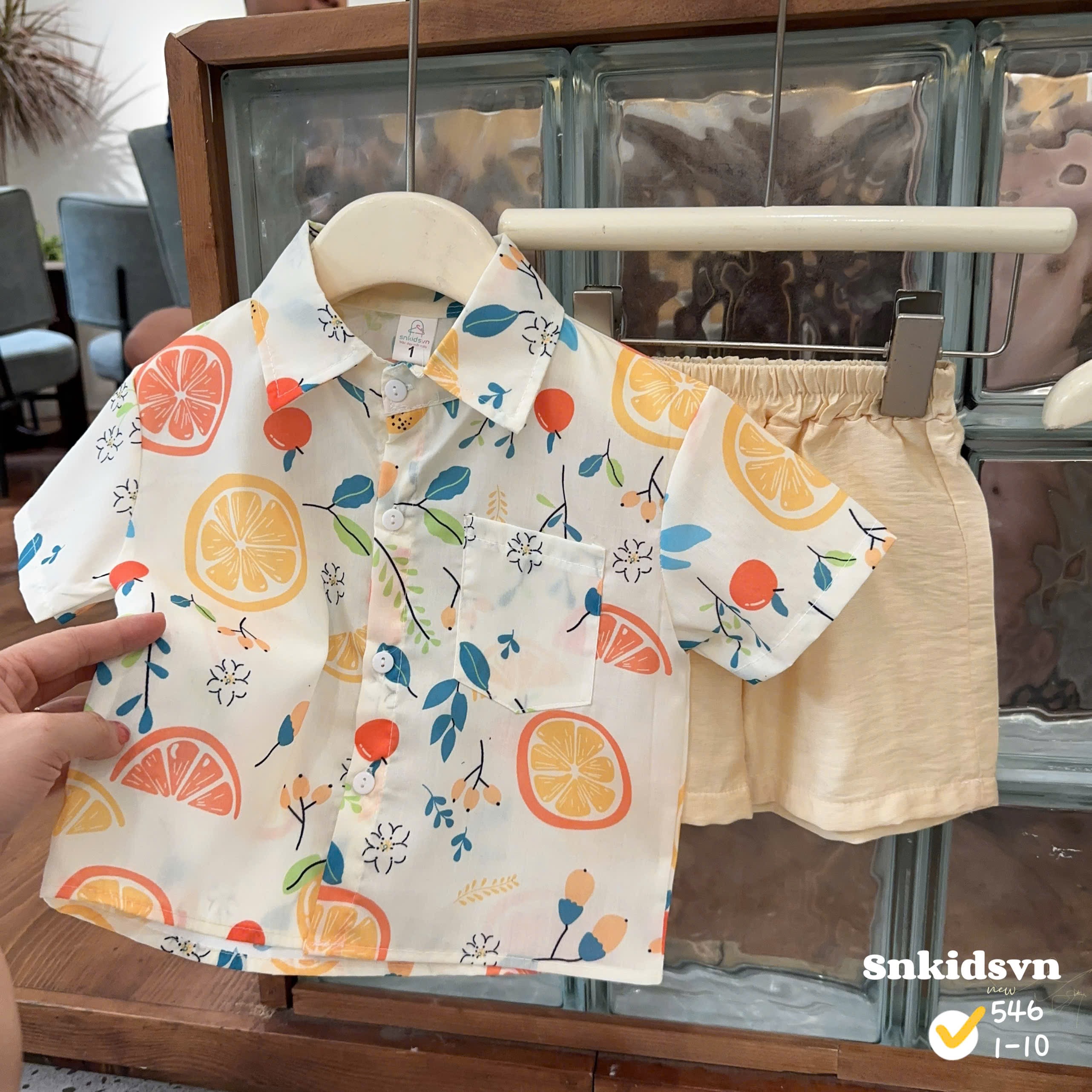 Sét cặp bộ (váy) hoa quả bé trai gái