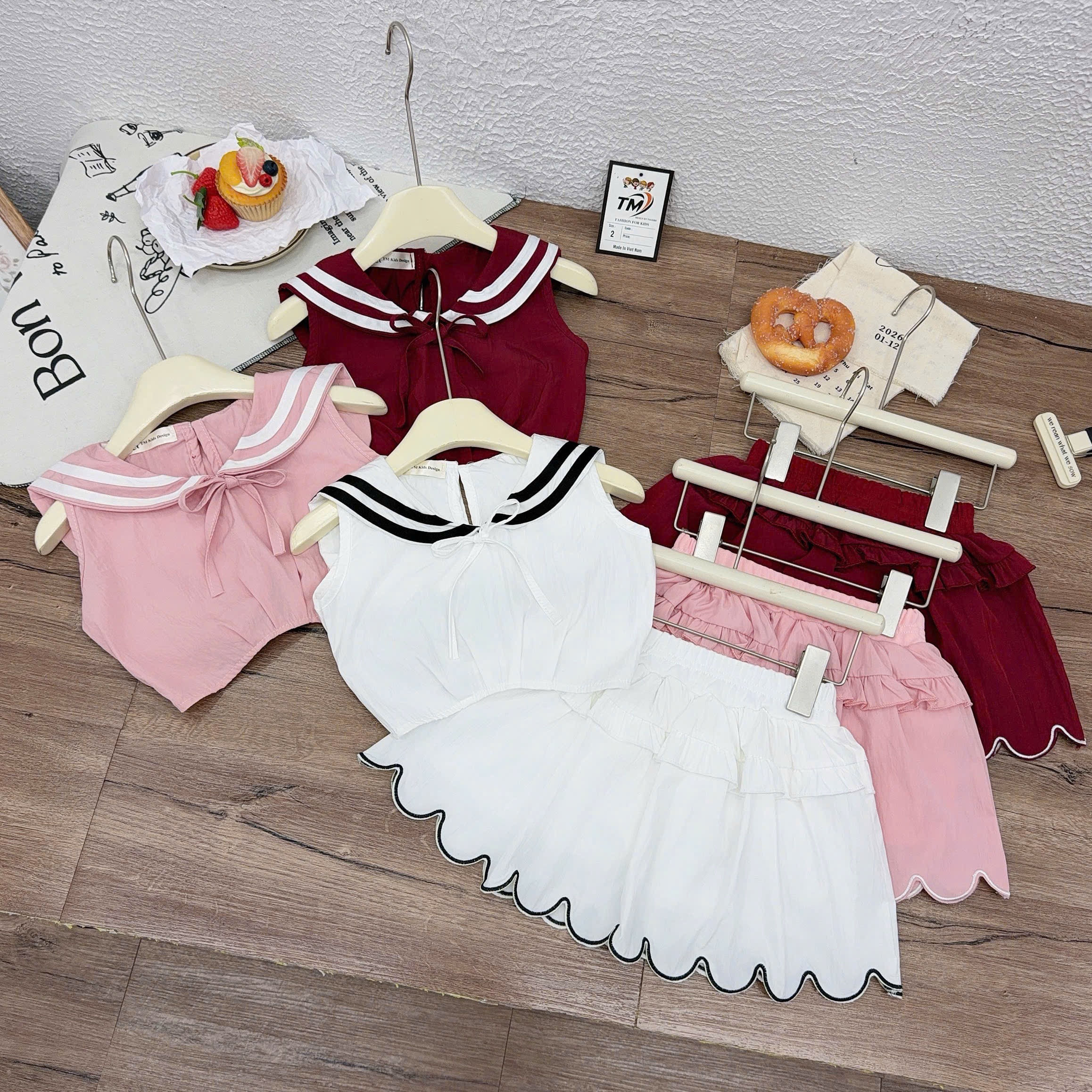 Sét croptop thuỷ thủ tm bé gái
