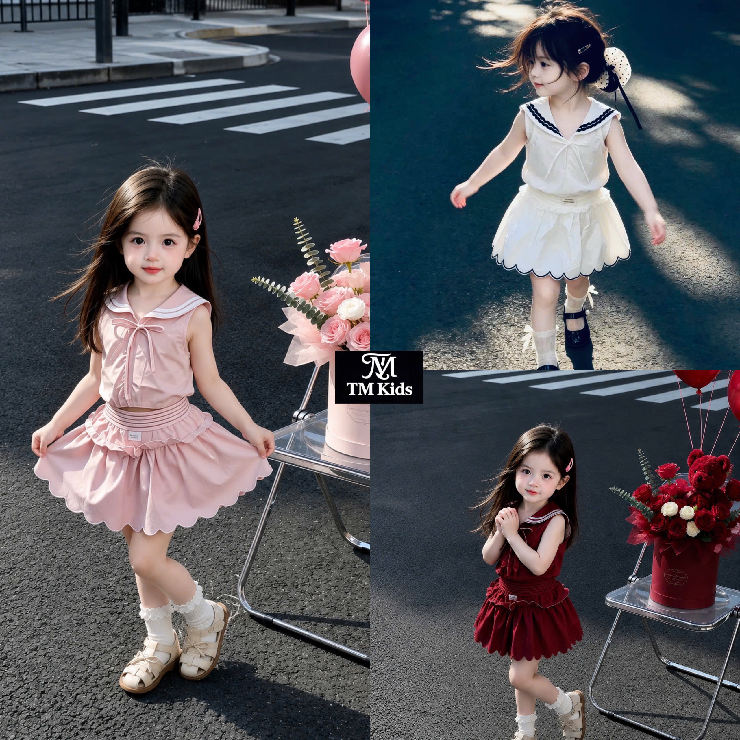 Sét croptop thuỷ thủ tm bé gái