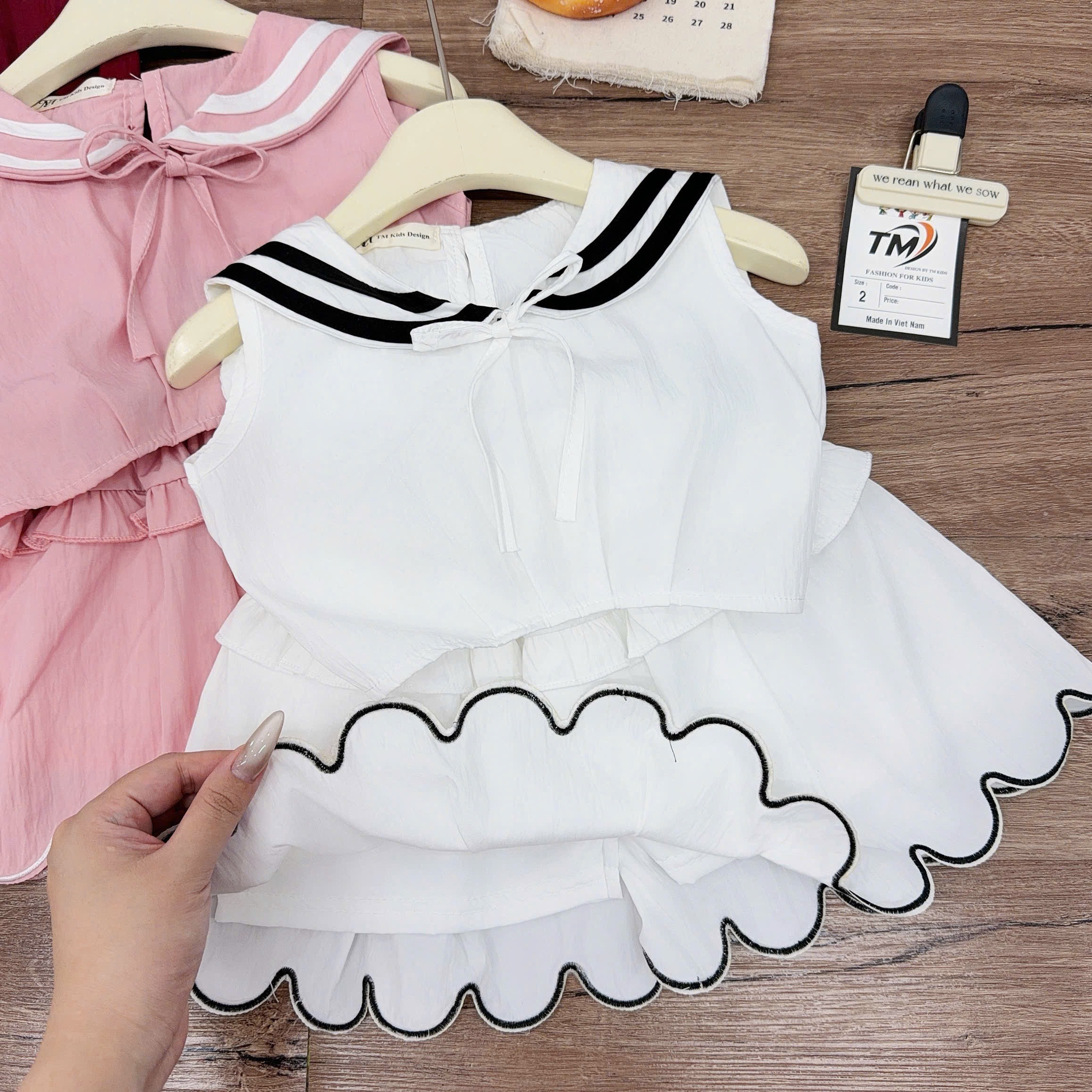 Sét croptop thuỷ thủ tm bé gái