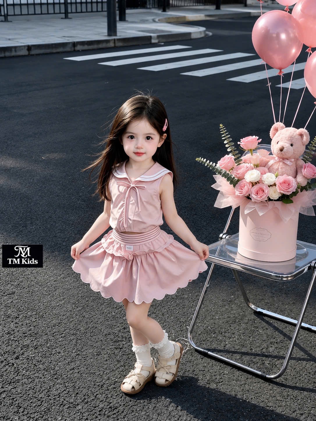 Sét croptop thuỷ thủ tm bé gái