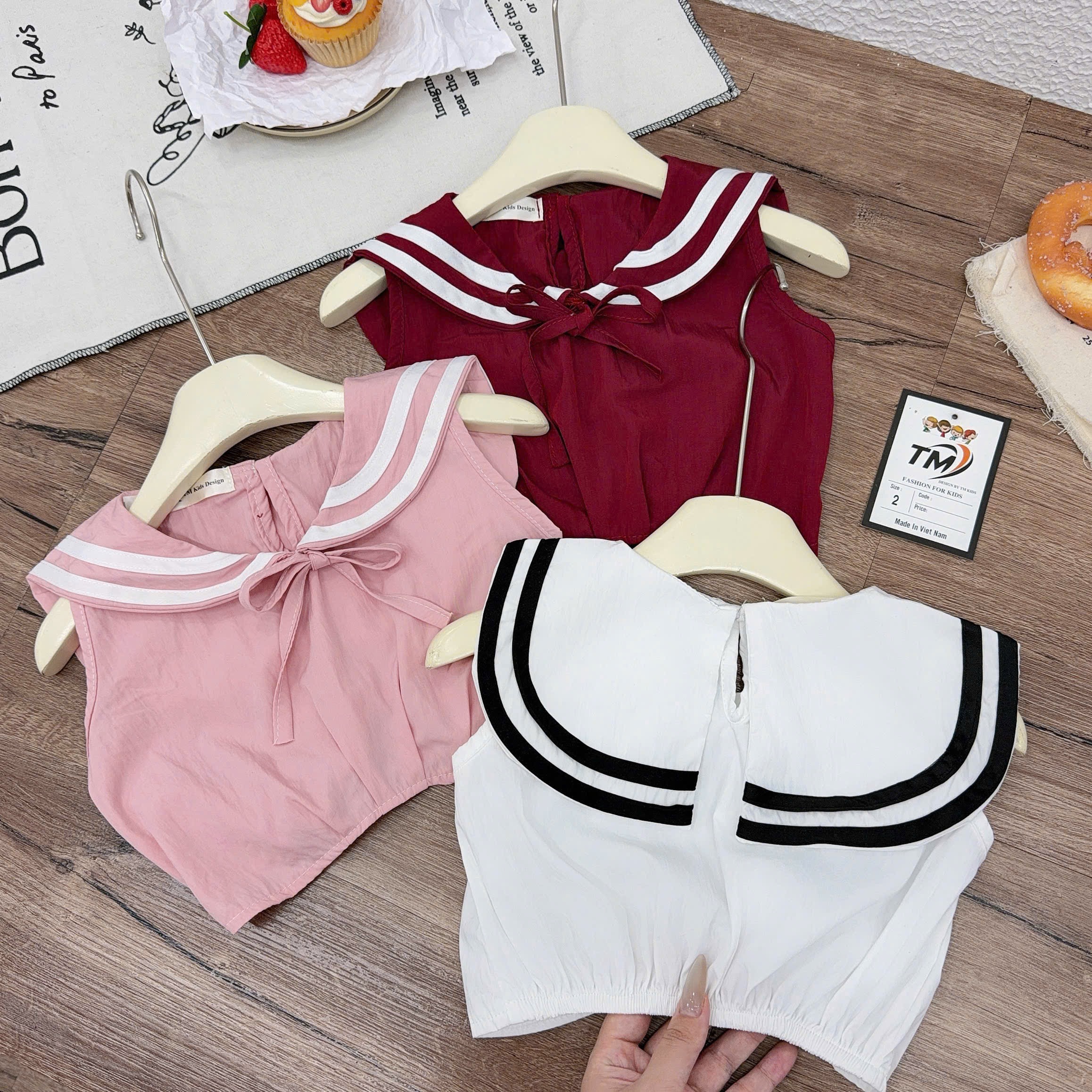 Sét croptop thuỷ thủ tm bé gái