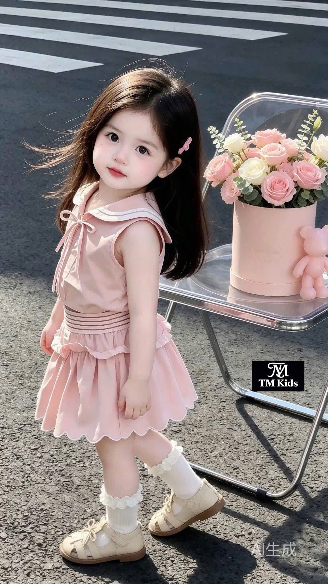 Sét croptop thuỷ thủ tm bé gái
