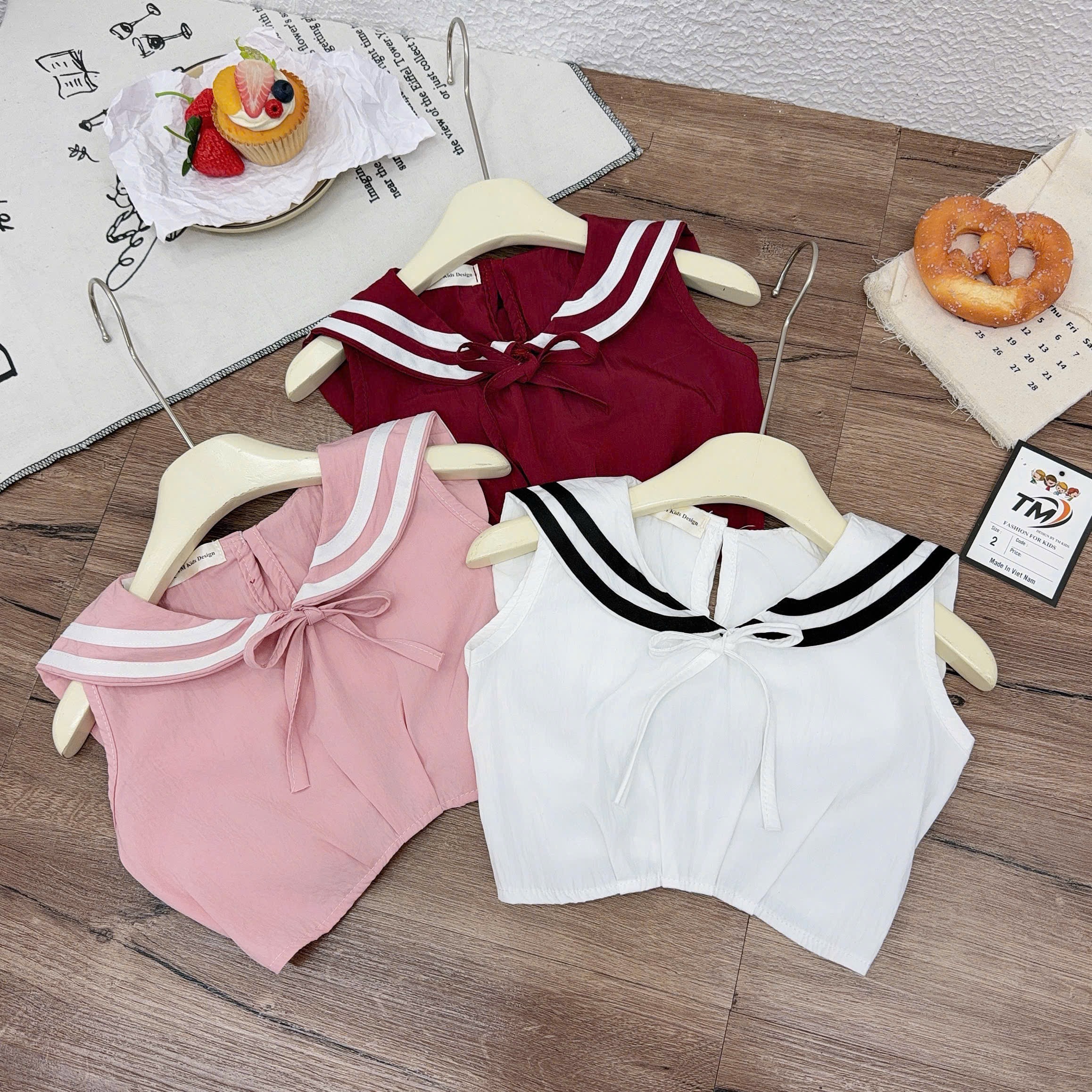Sét croptop thuỷ thủ tm bé gái