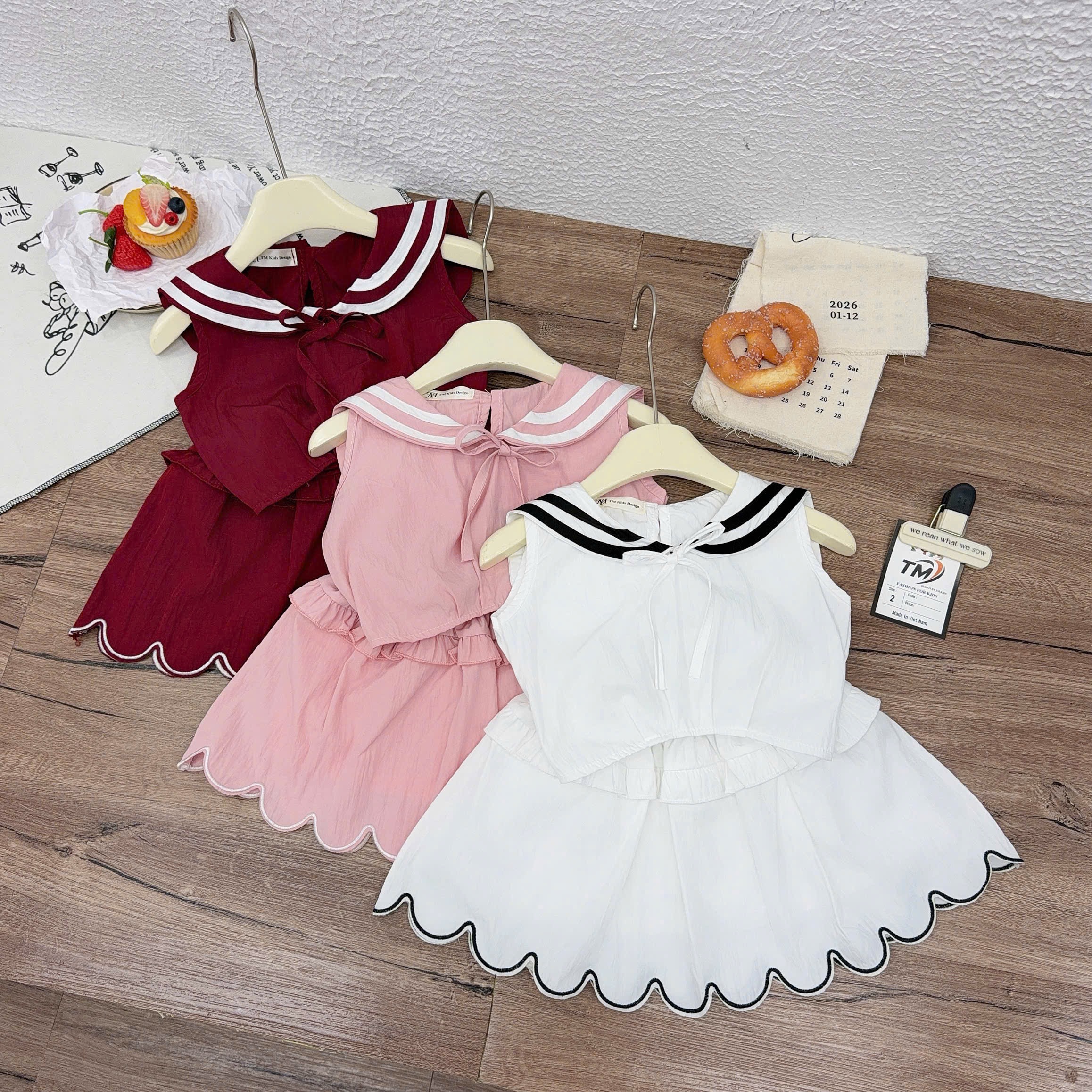 Sét croptop thuỷ thủ tm bé gái