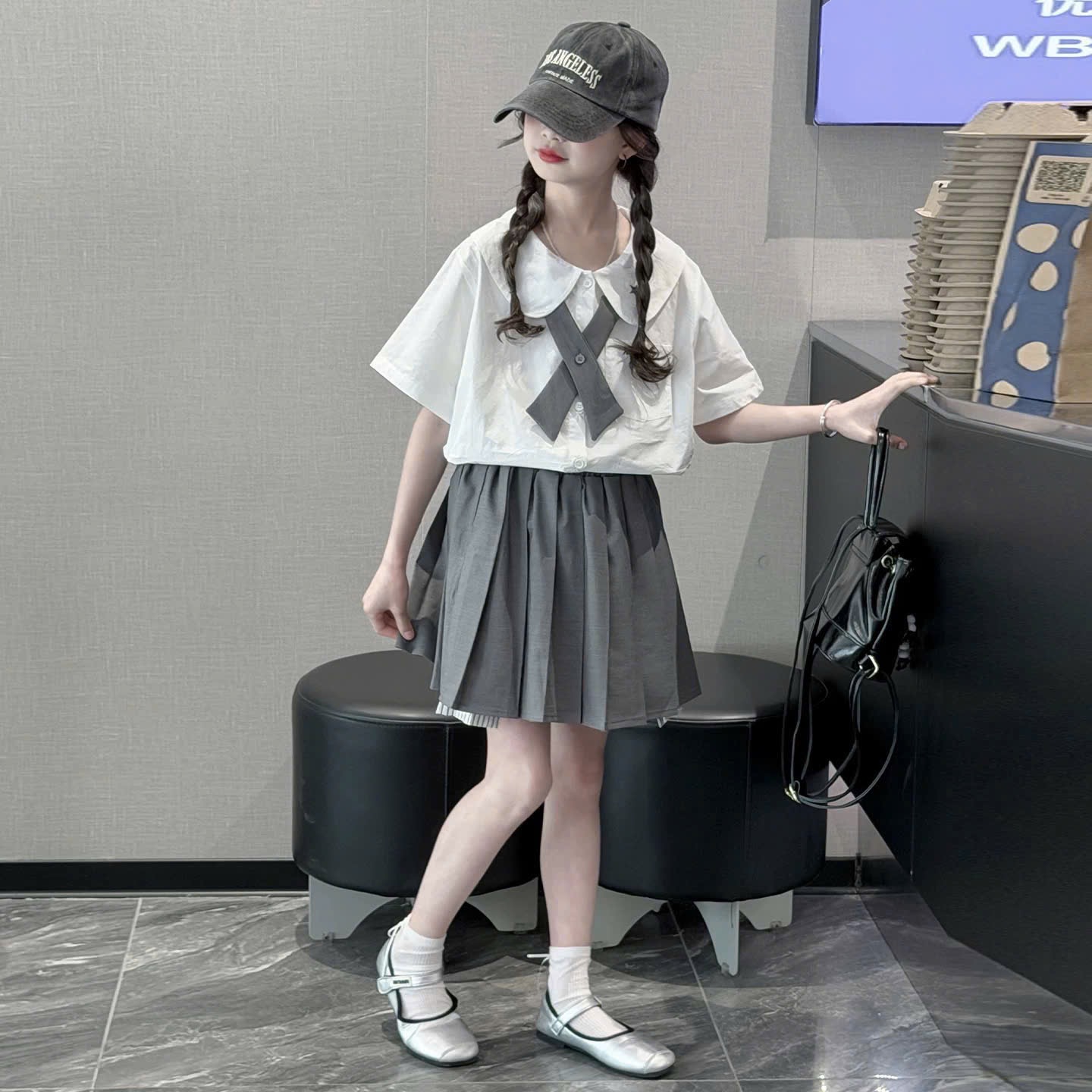 Sét đồng phục cổ ngôi sao sn bé gái