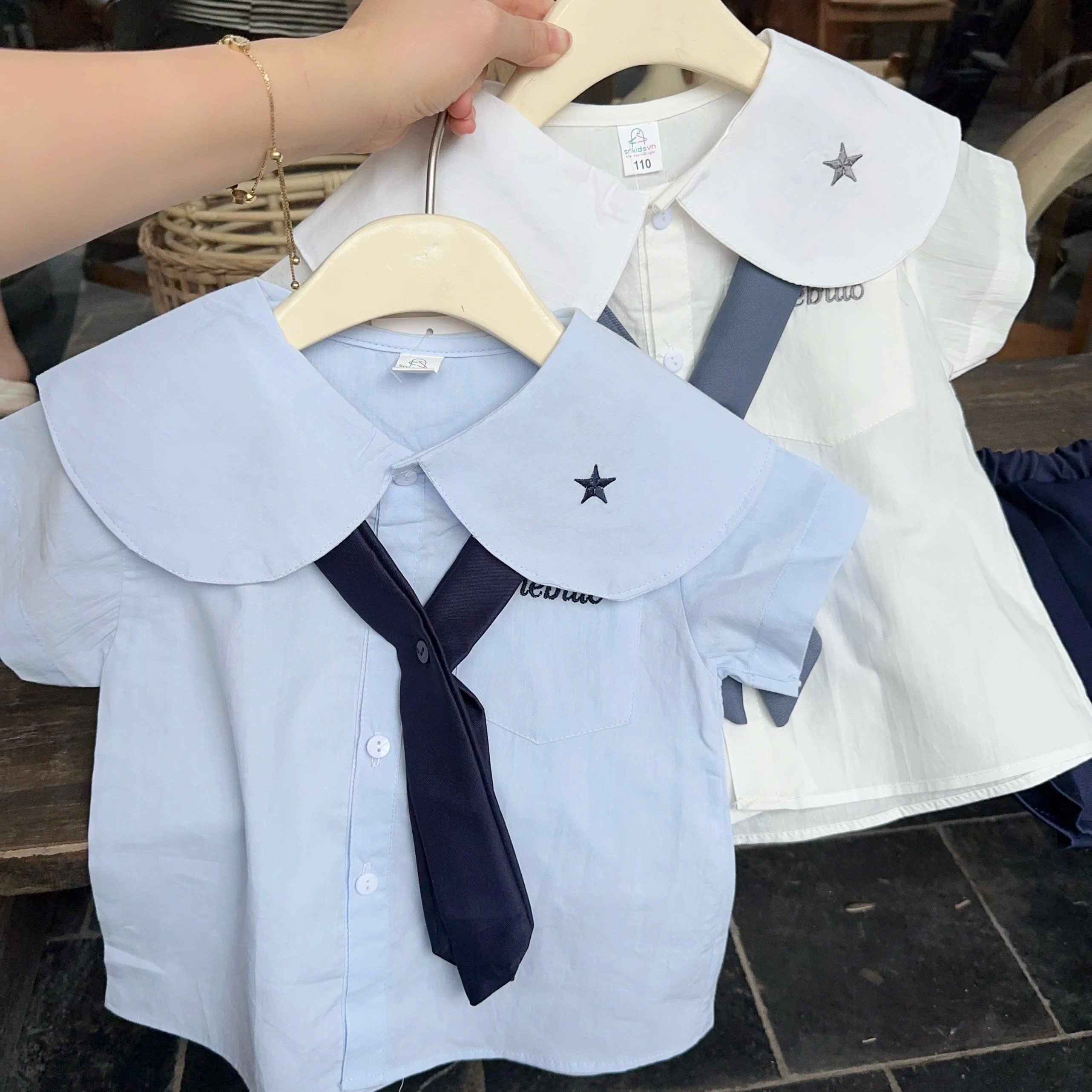 Sét đồng phục cổ ngôi sao sn bé gái