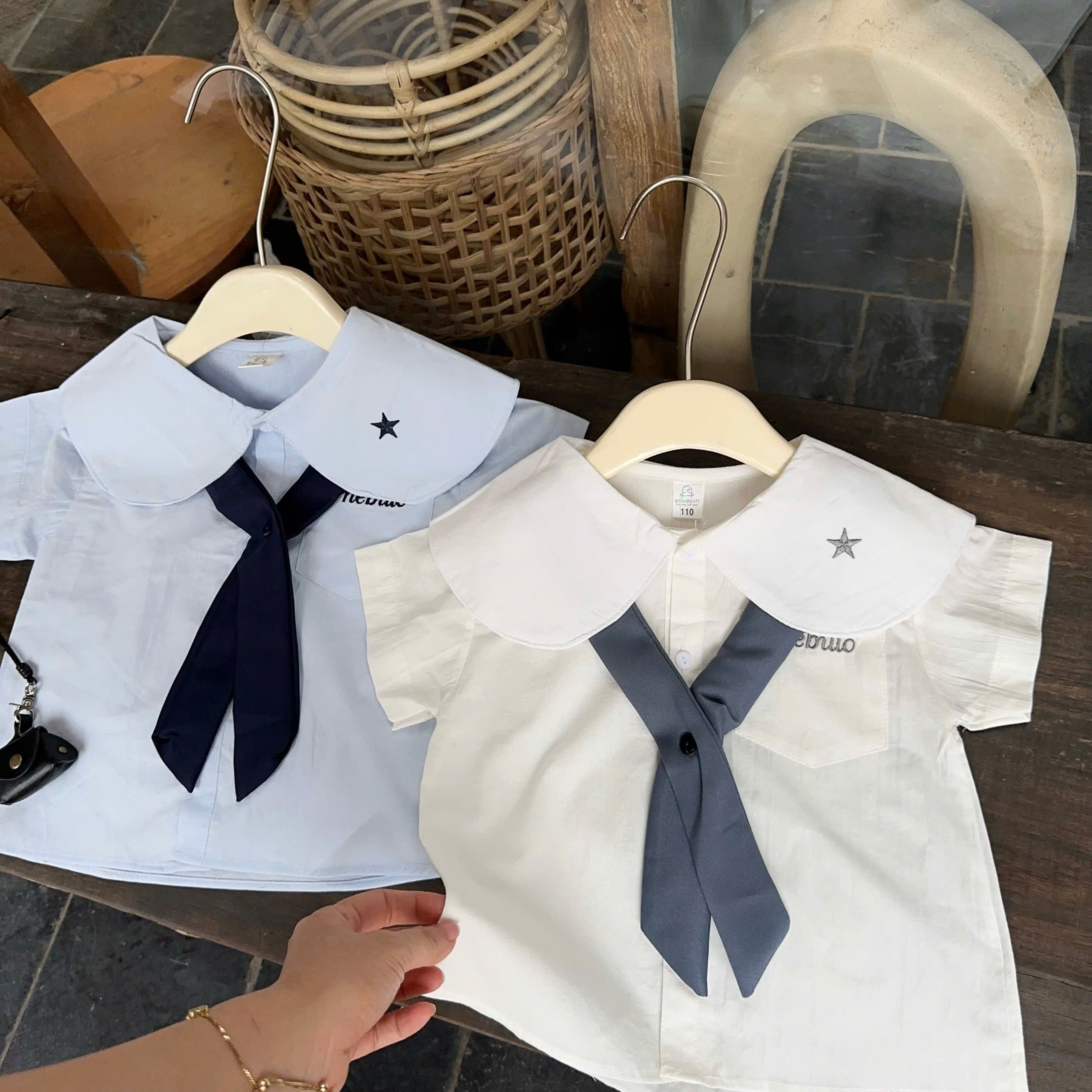 Sét đồng phục cổ ngôi sao sn bé gái