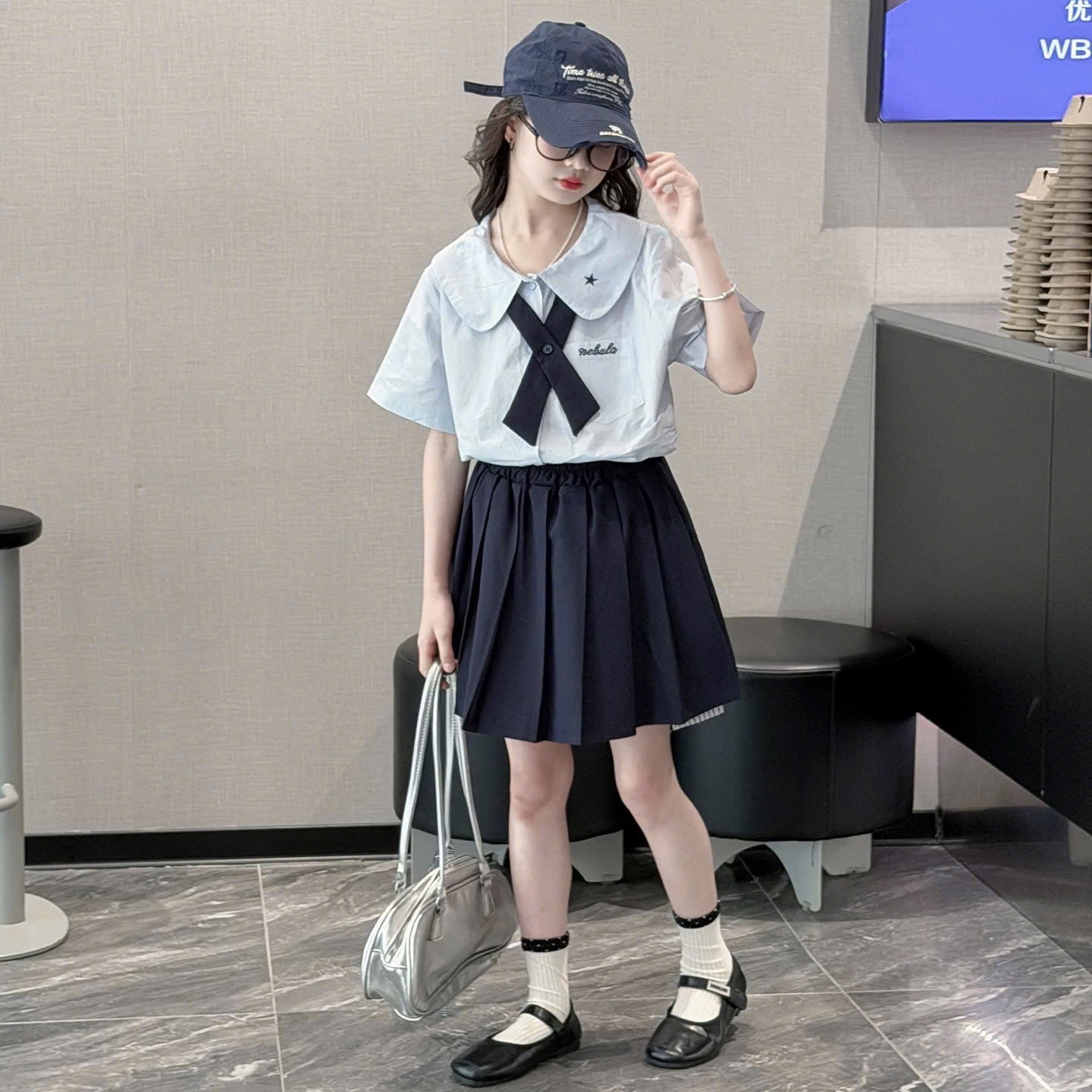 Sét đồng phục cổ ngôi sao sn bé gái