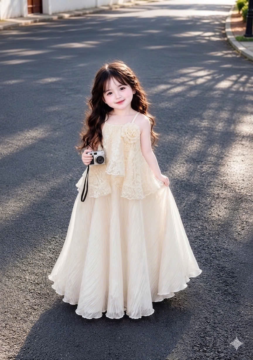 Sét váy 2 dây kem xịn bé gái