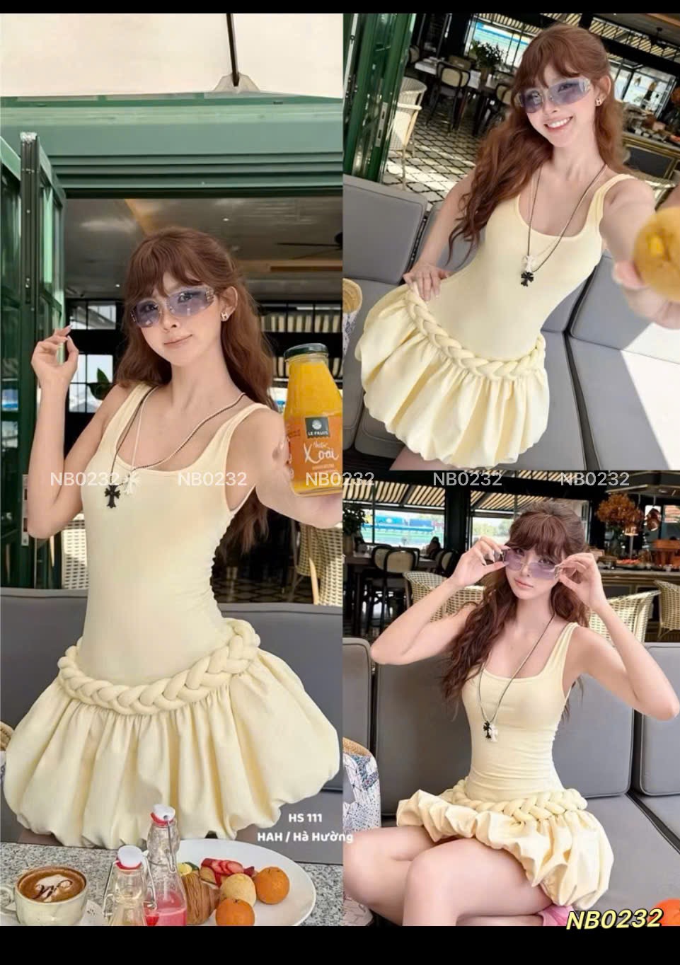 Sét váy bồng tết dây eo bé gái