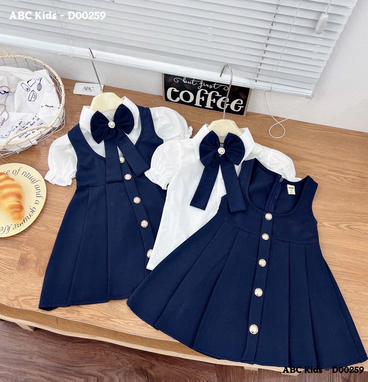 Sét váy style hàn quốc kèm áo bé gái