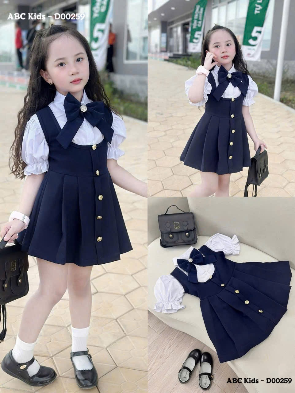 Sét váy style hàn quốc kèm áo bé gái