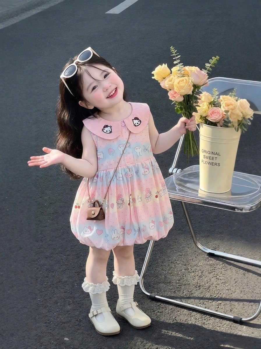 Sét váy thỏ kèm túi mini sn bé gái