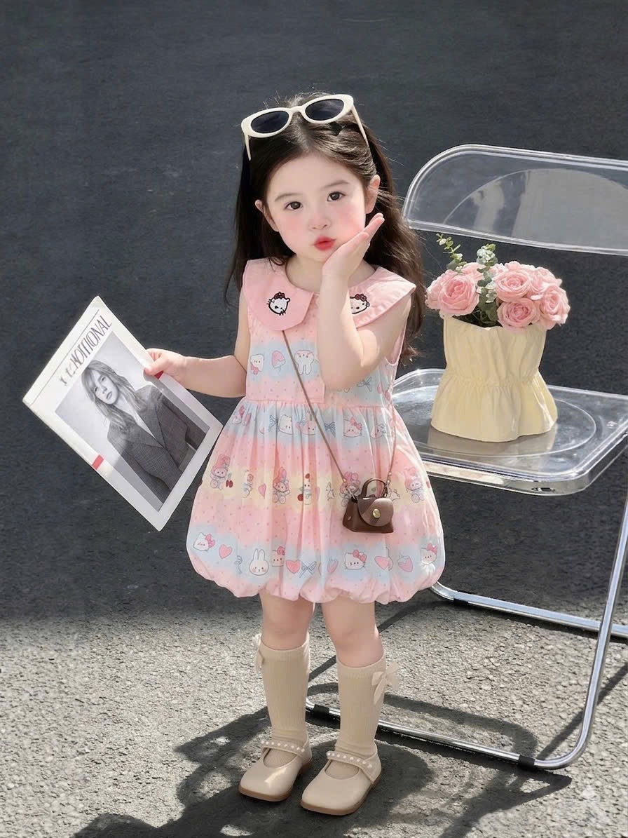 Sét váy thỏ kèm túi mini sn bé gái