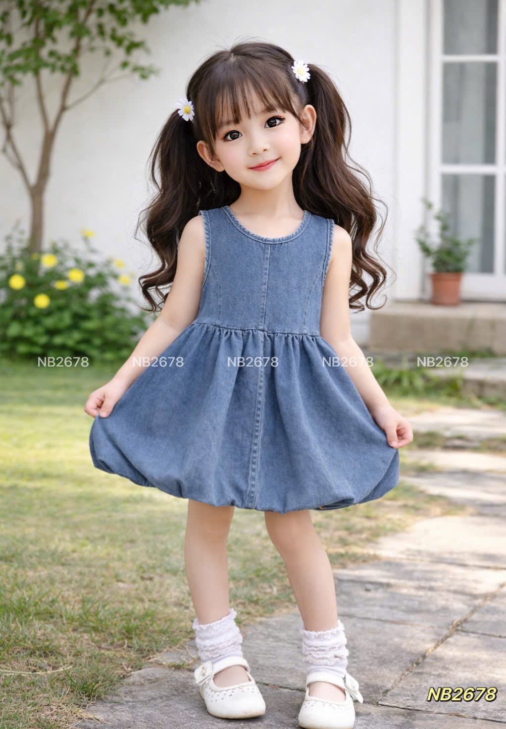 Váy bò bồng nb bé gái