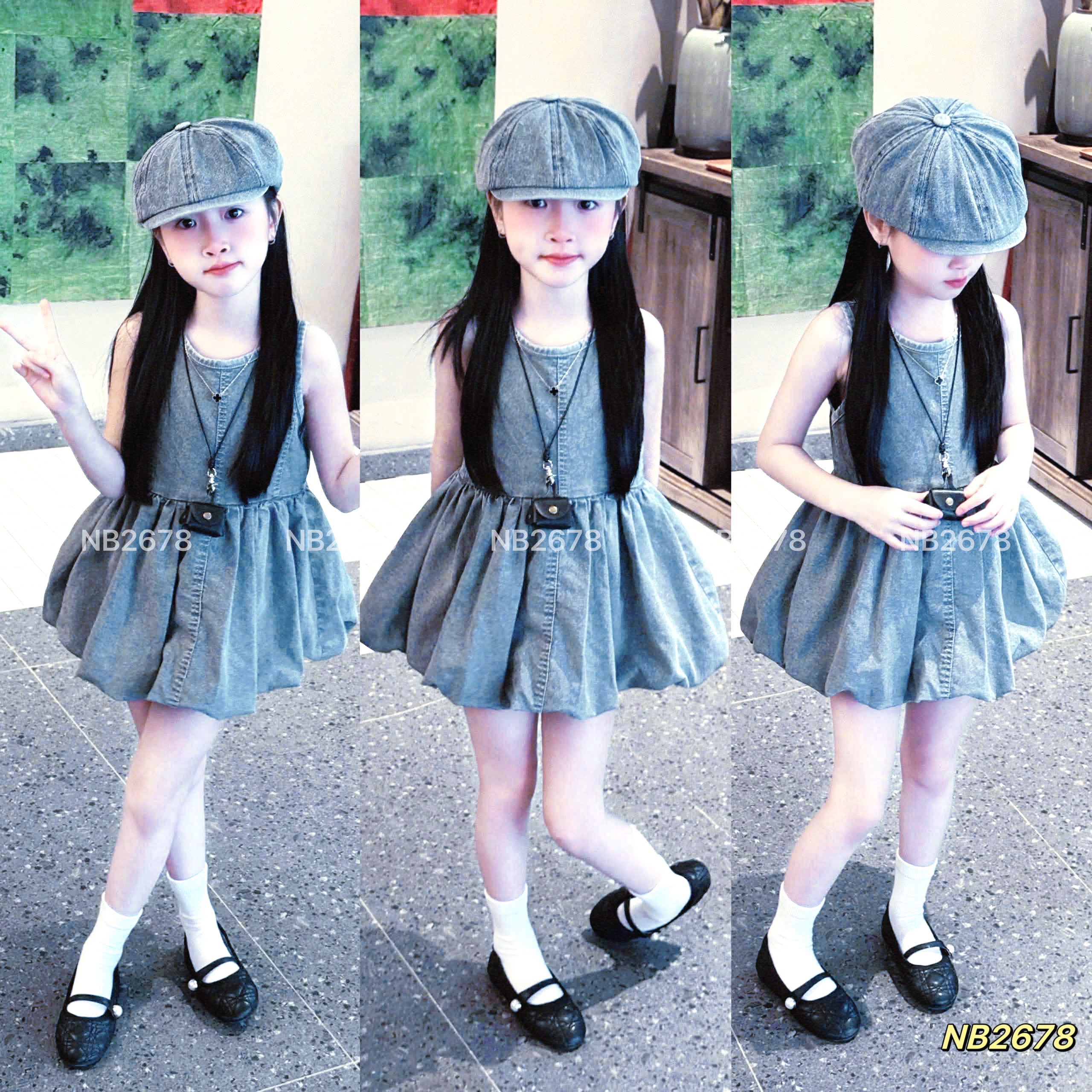 Váy bò bồng nb bé gái