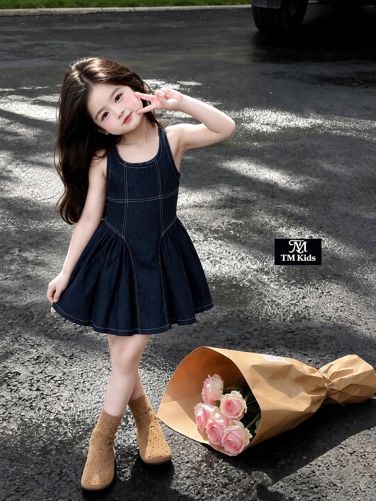 Váy bò mềm tm bé gái