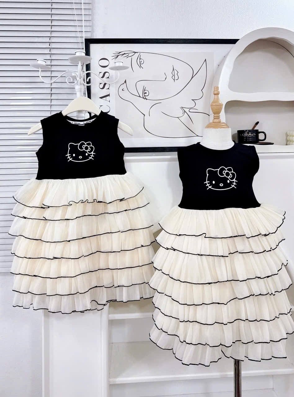 Váy kitty 7 tầng bé gái
