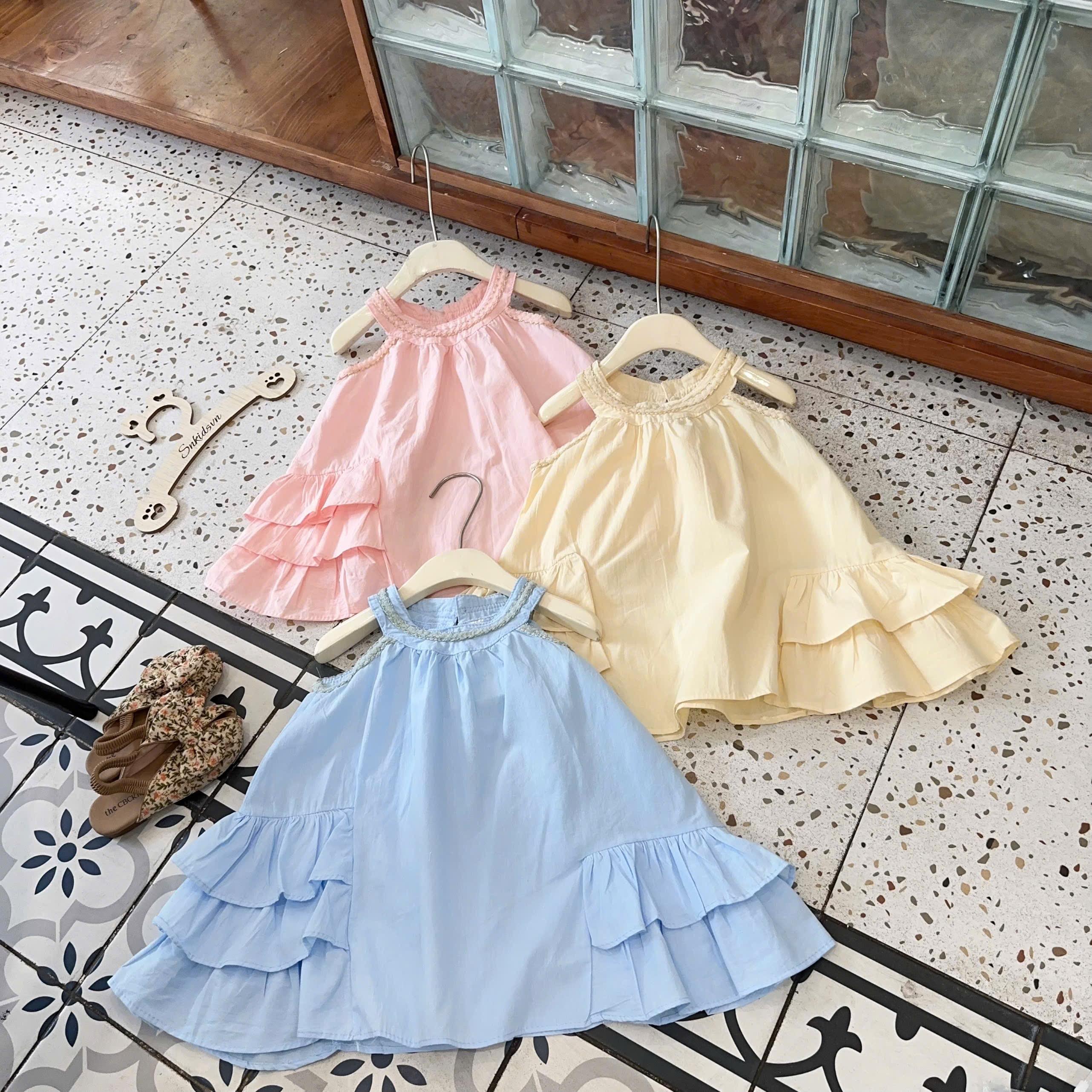 Váy maxi cổ tròn sn bé gái