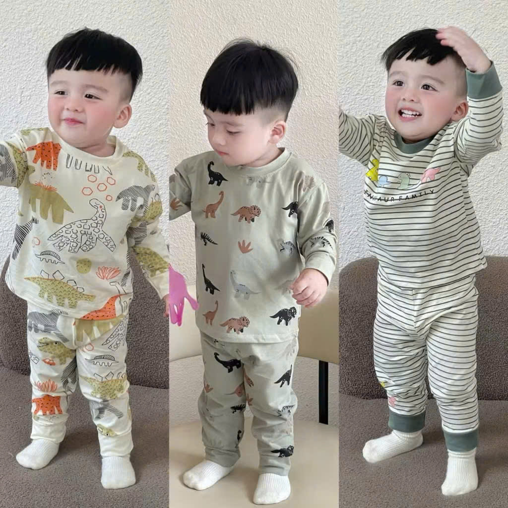 sét 3 bộ khủng long dài tay bé