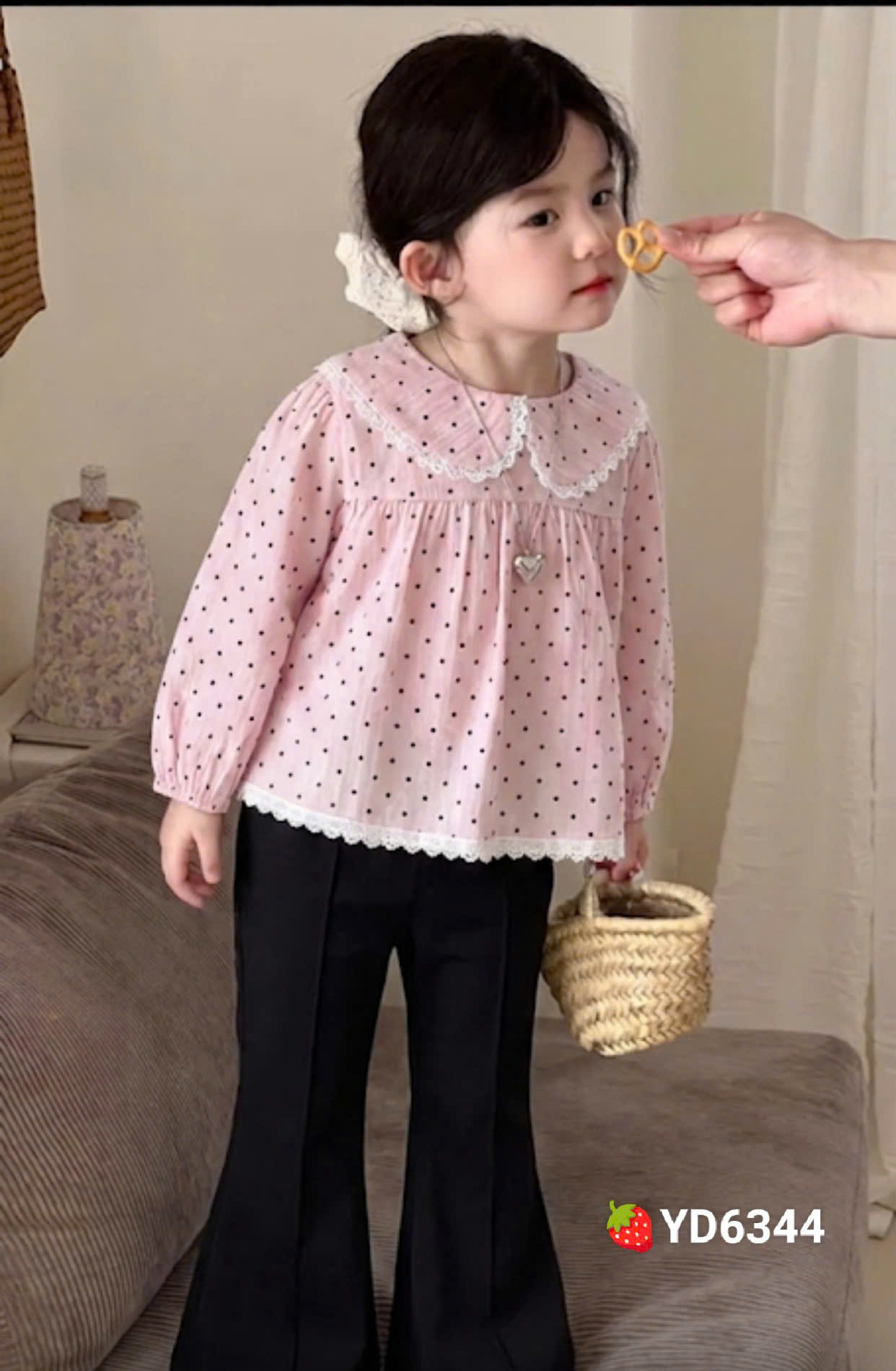 sét áo babydoll quần đen loe bé gái