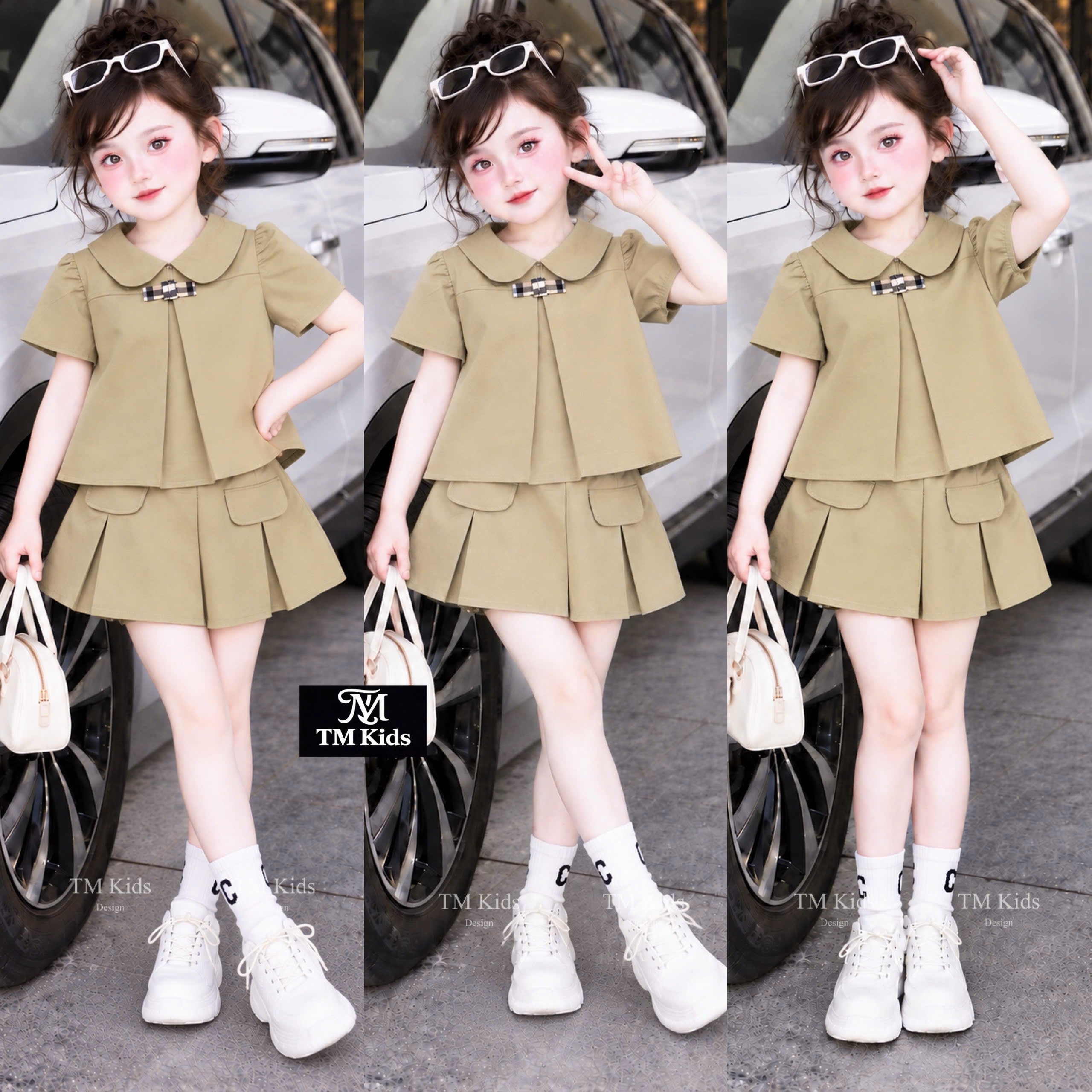 sét bộ áo cổ sen croptop cv dập ly tm bé gái