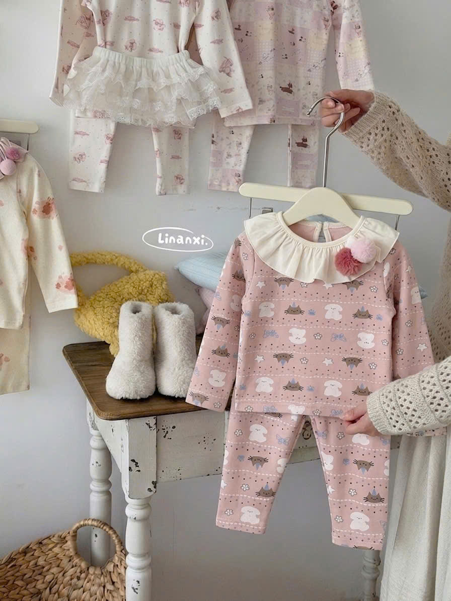 sét bộ dài tay zip hàn đẹp bé gái